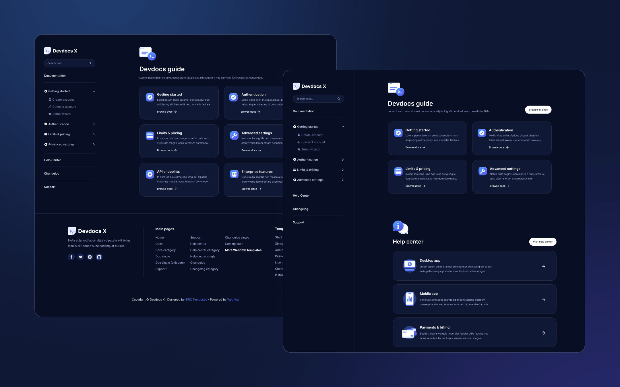 Devdocs X Webflow Template