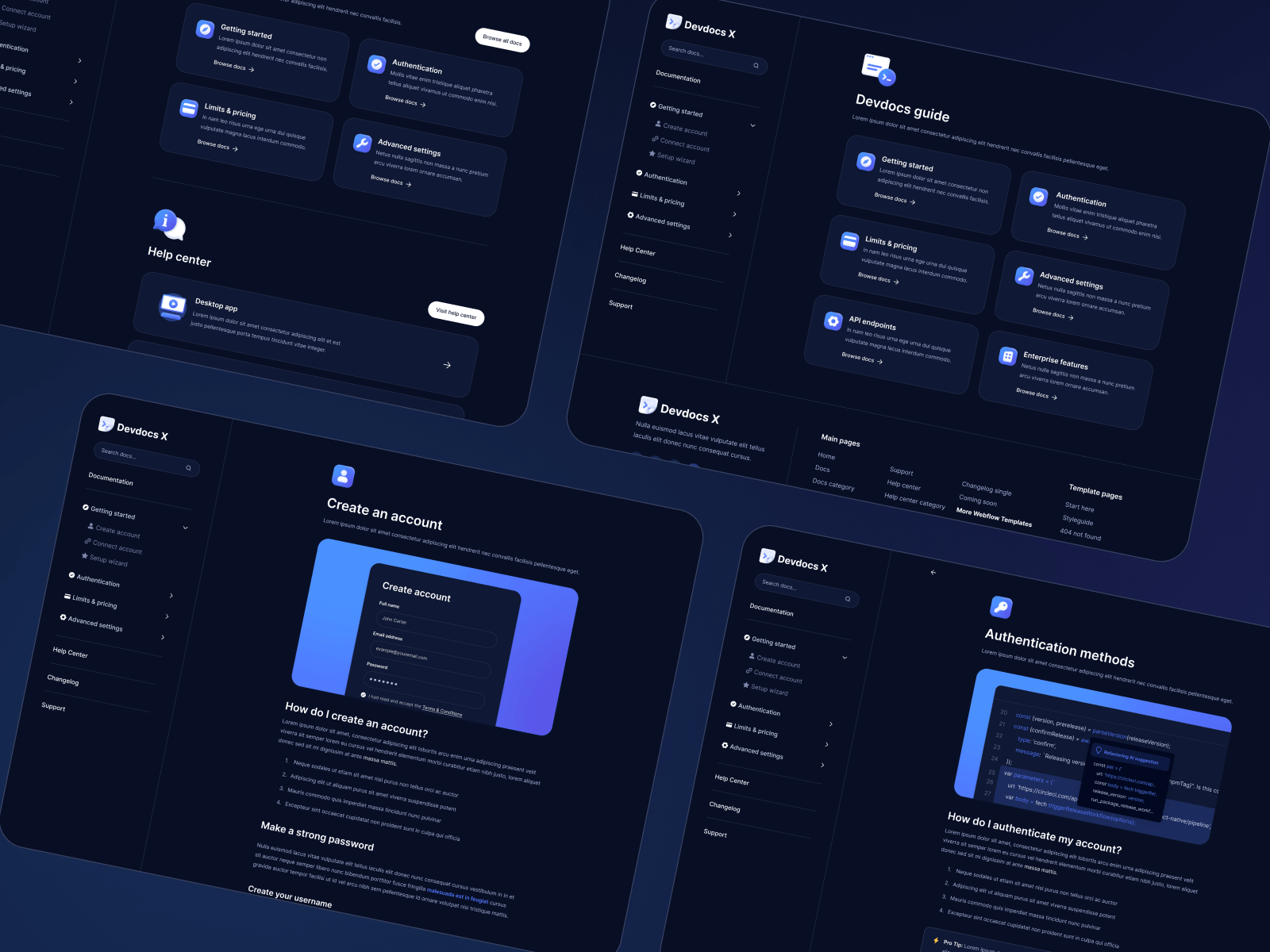 Developer Documentation Webflow Template