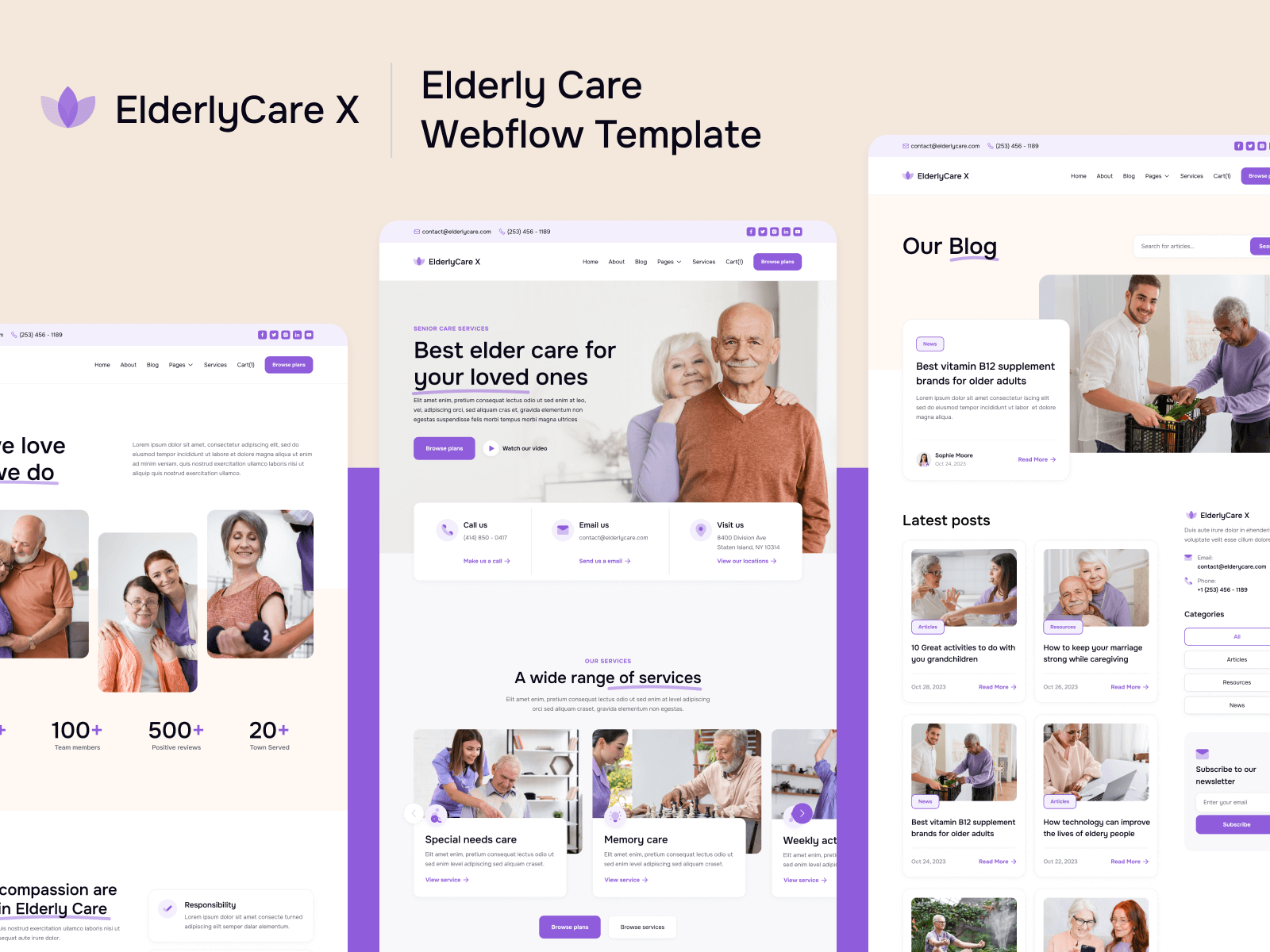 Elderly Care Webflow Template