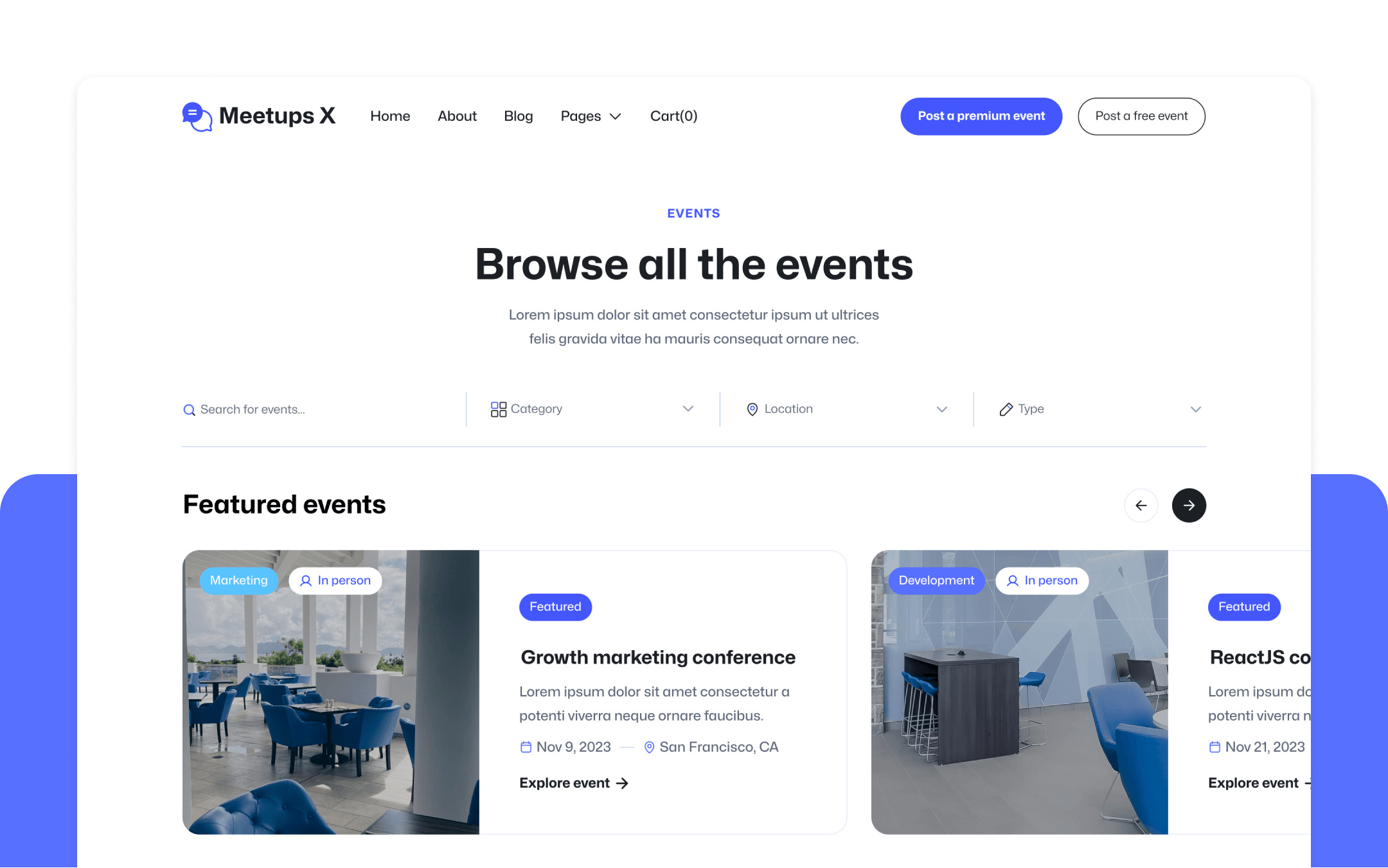 Meetups X Webflow Template
