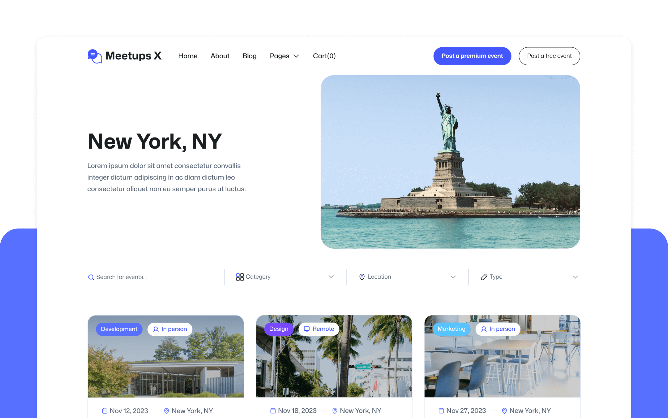 Meetups X Webflow Template