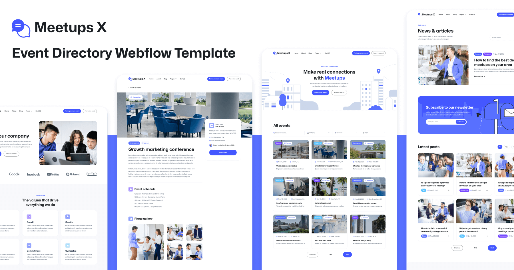 Event Directory Webflow Template