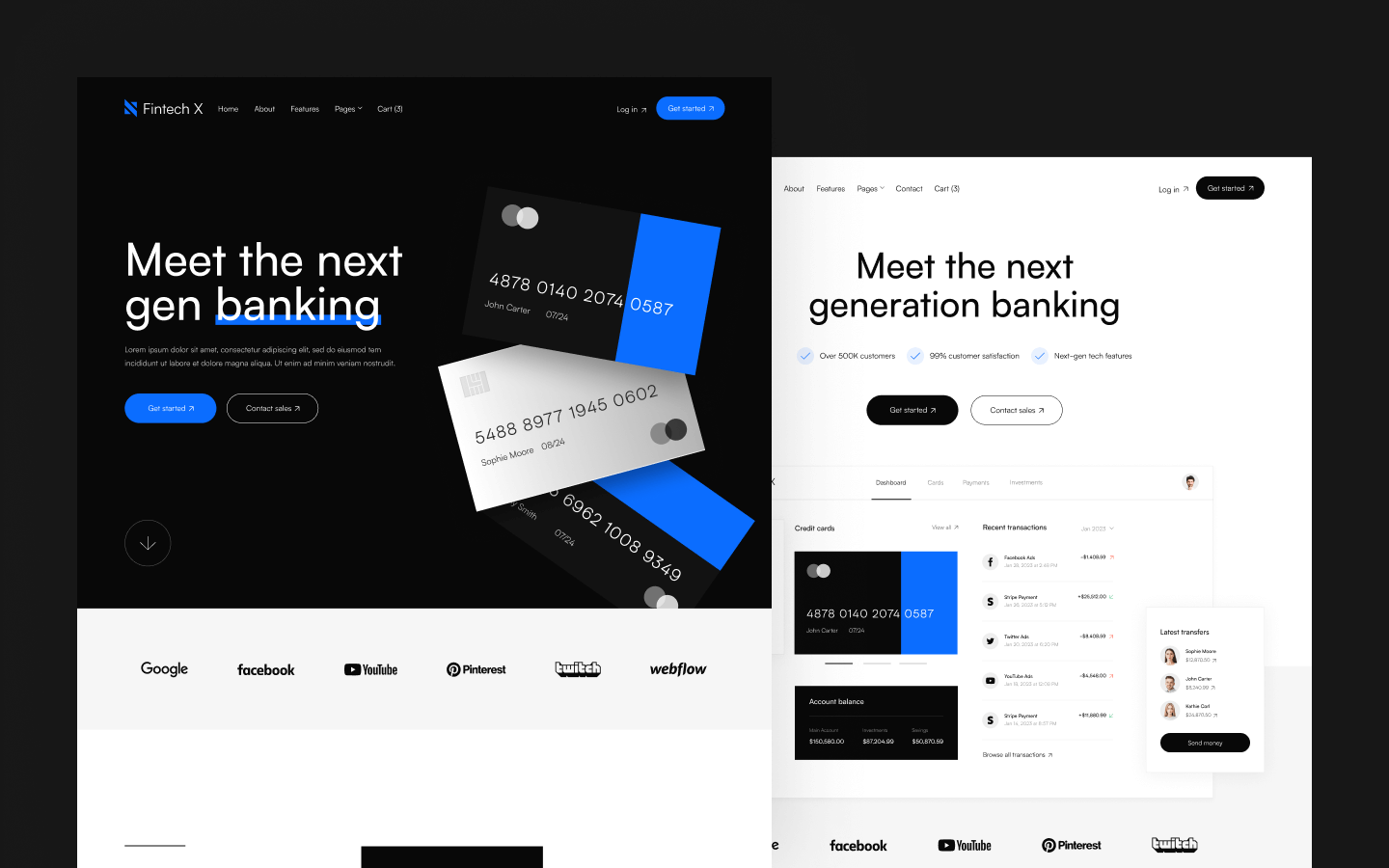 Fintech & Bank Webflow Template & UI Kit
