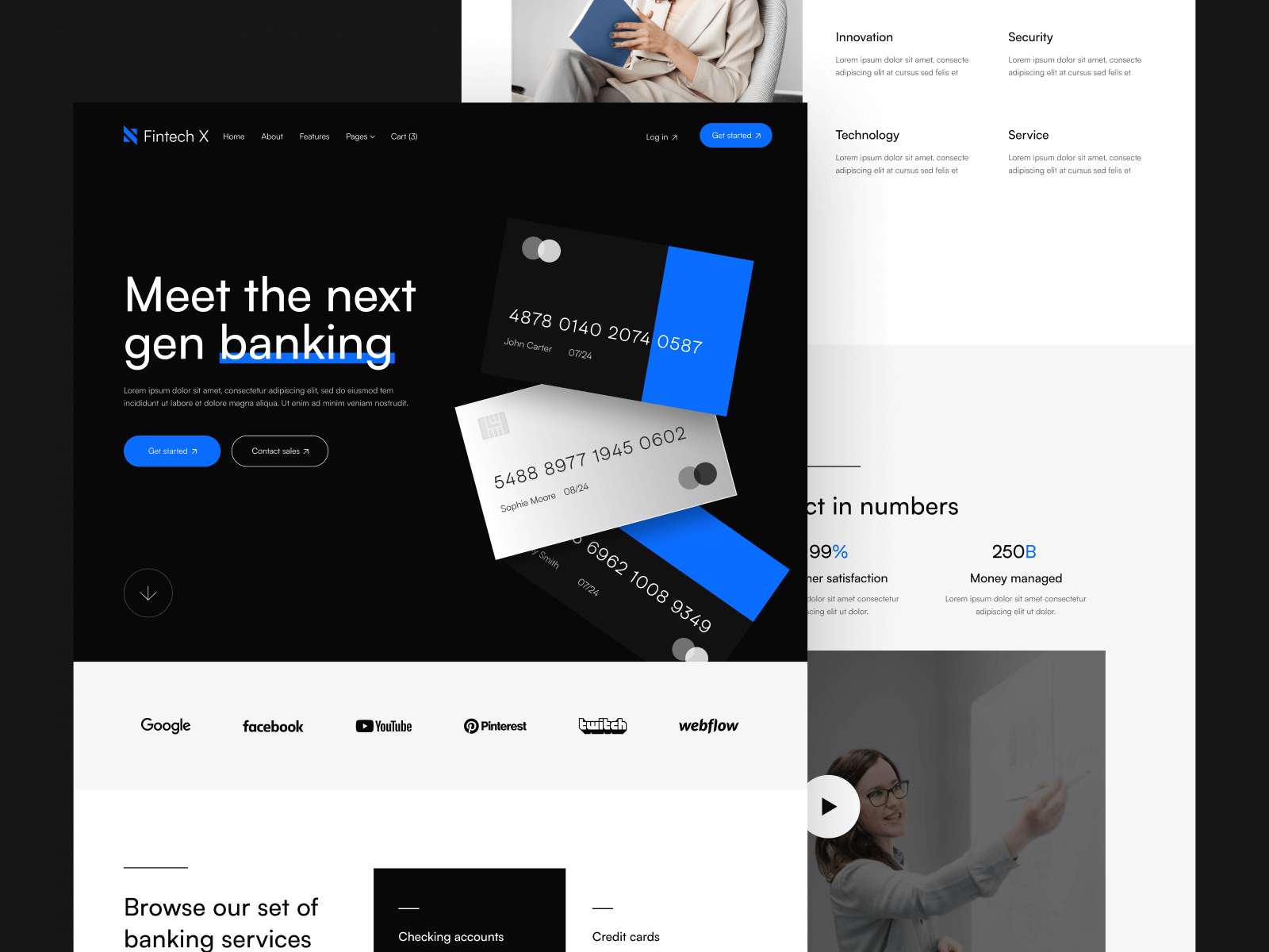 Fintech & Bank Webflow Template & UI Kit