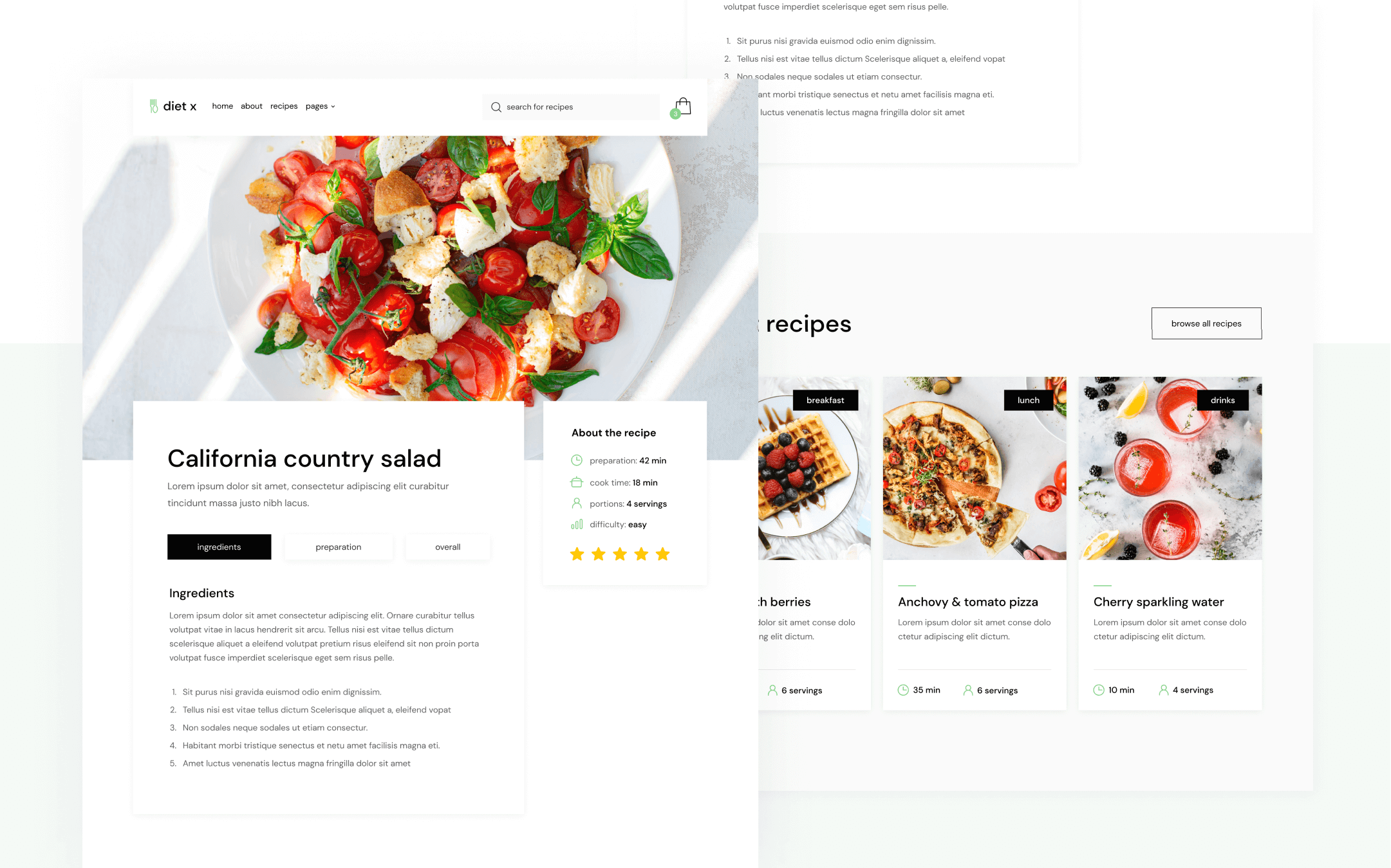 Diet X Webflow Template