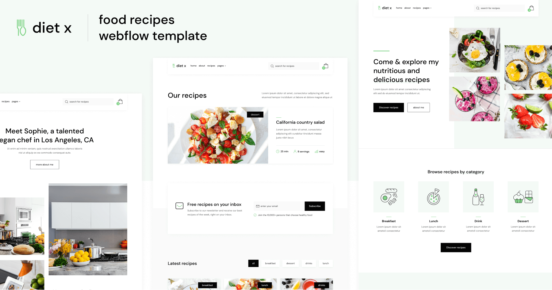 Food Recipes Blog Webflow Template