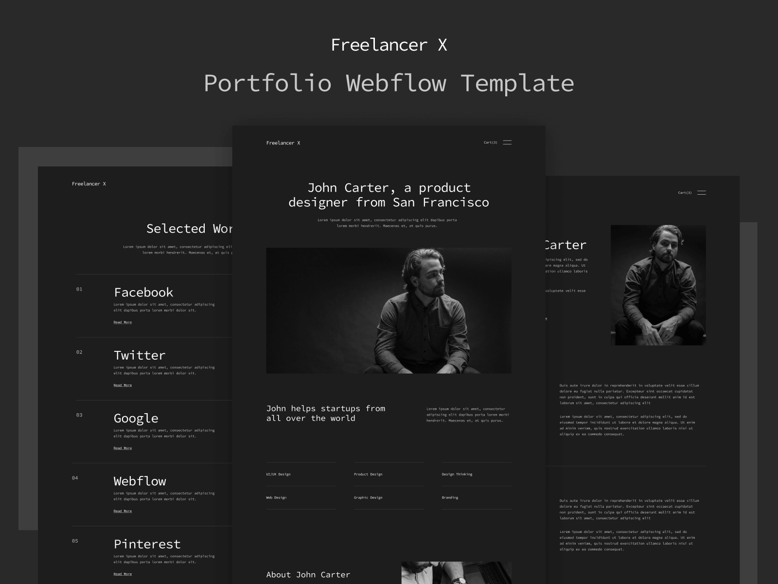 Freelancer Creative Portfolio Webflow Website Template