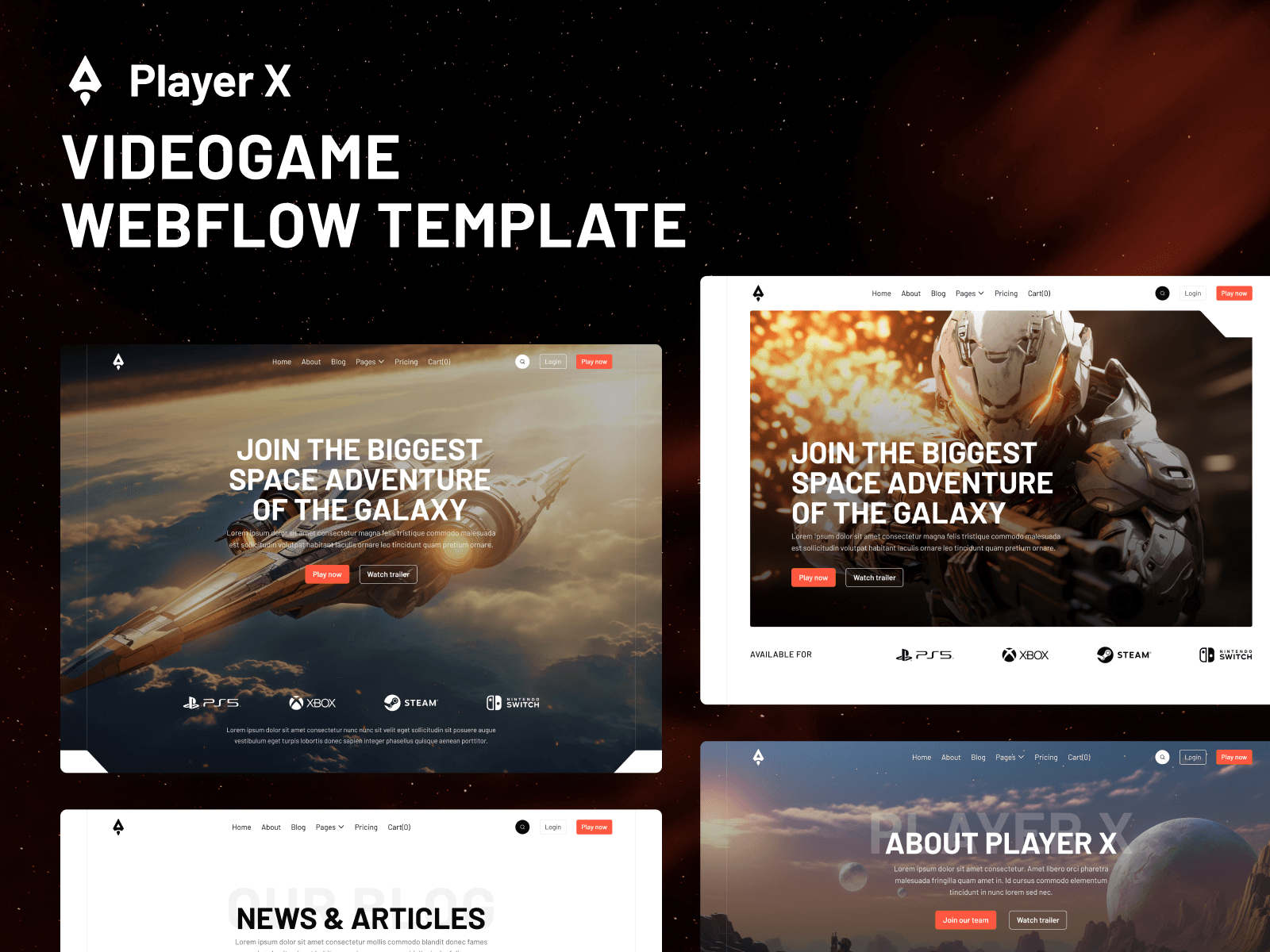 Video Game Webflow Template