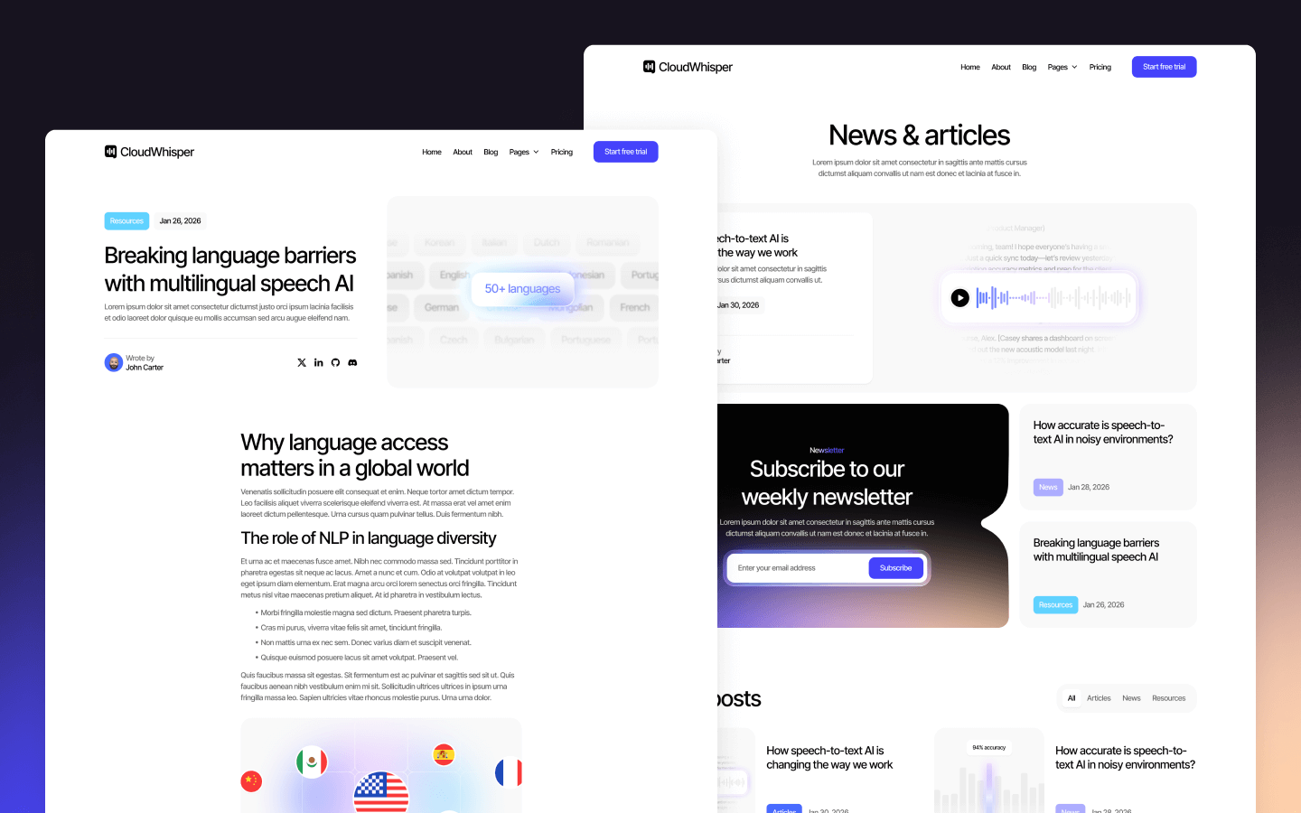 CloudWhisper Webflow Template
