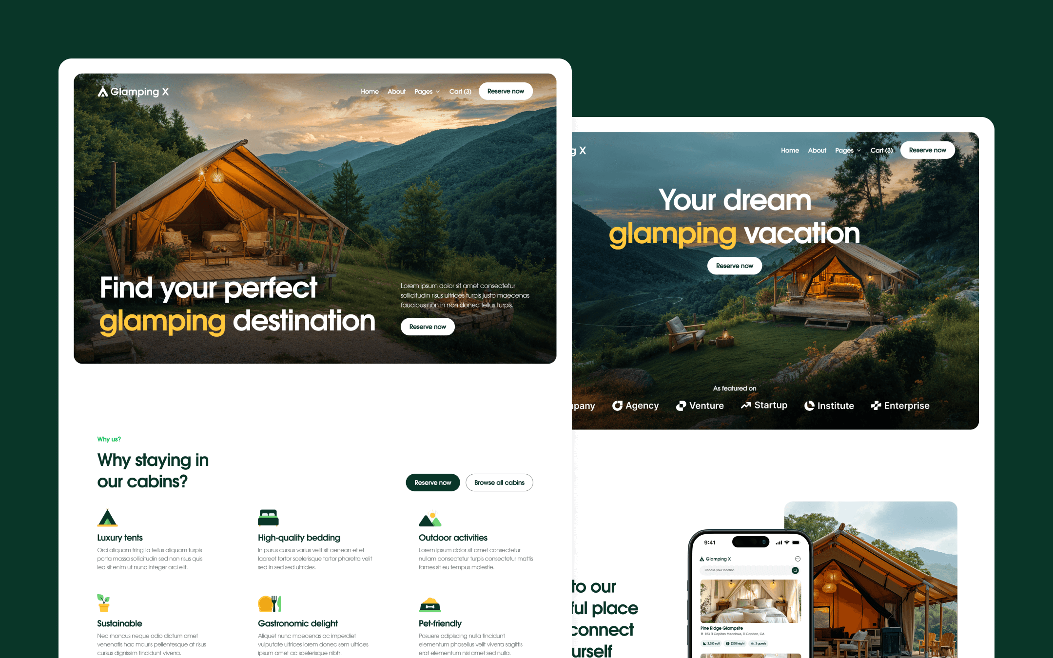 Glamping X Webflow Template