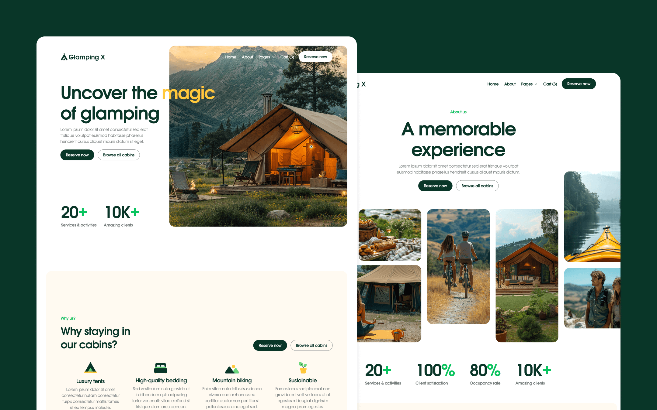 Glamping X Webflow Template