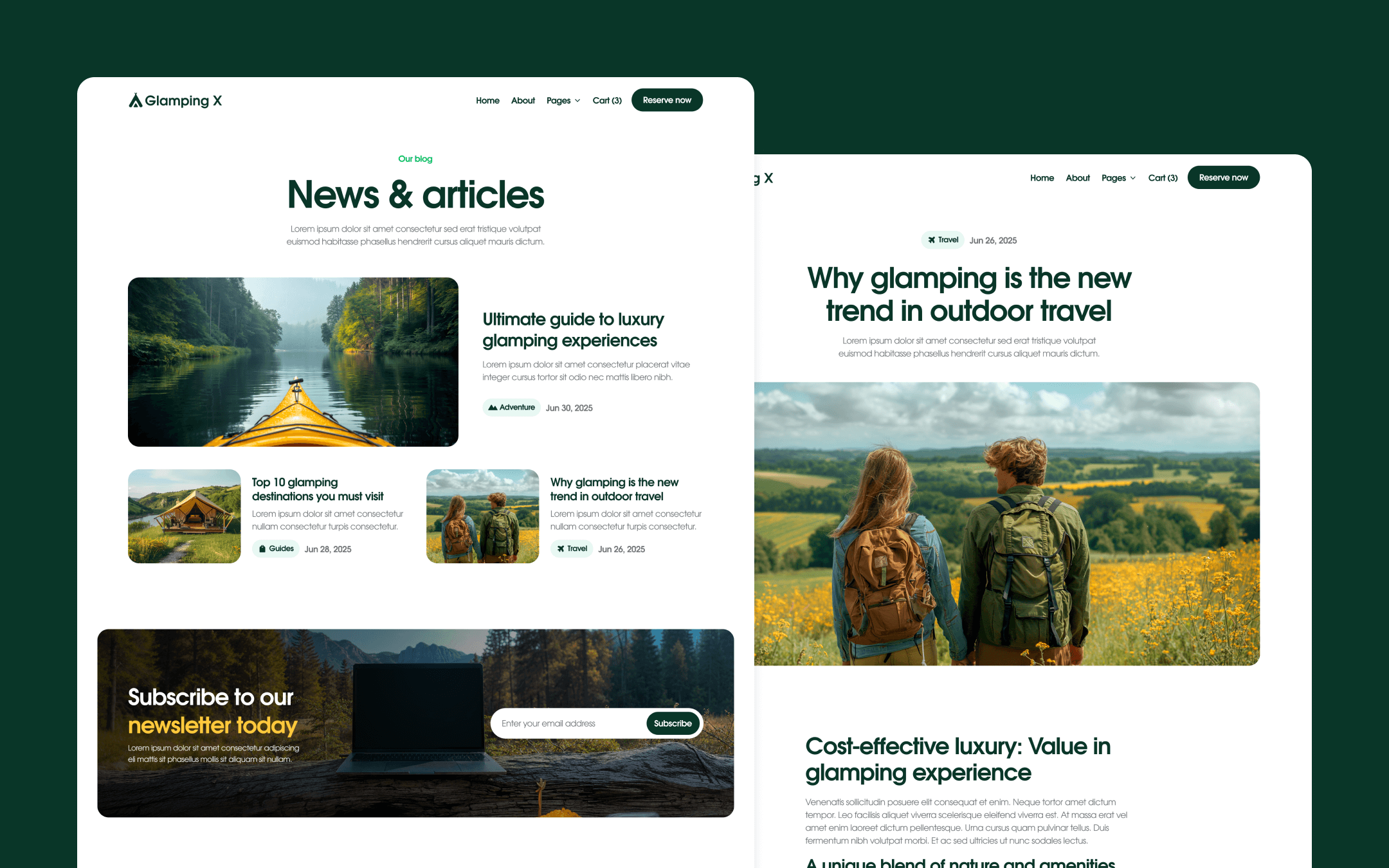 Glamping X Webflow Template