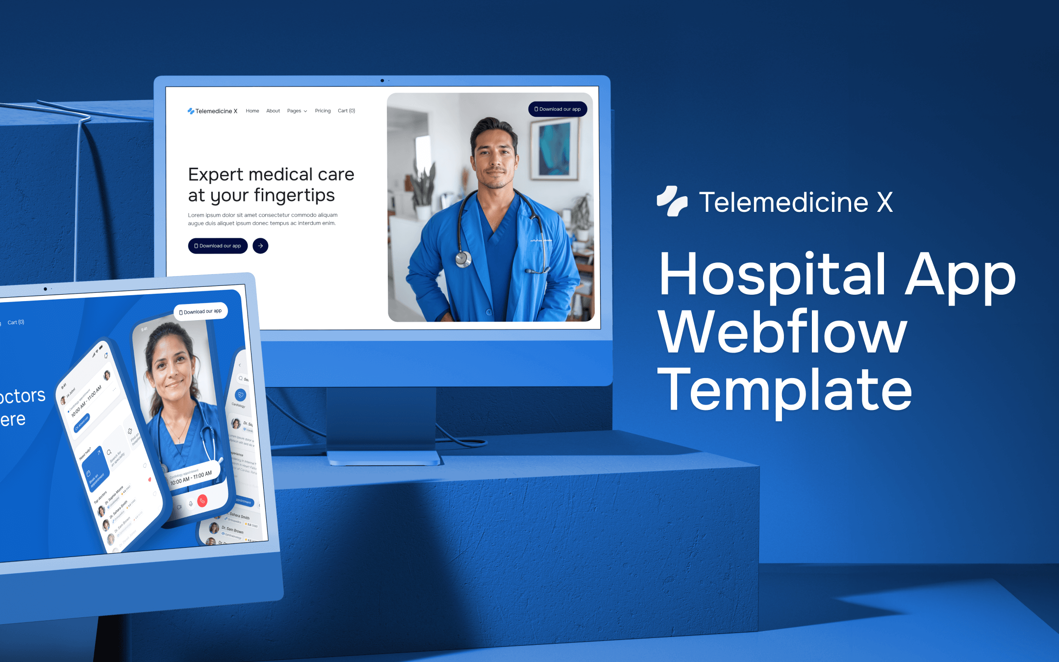 Hospital App Webflow Template