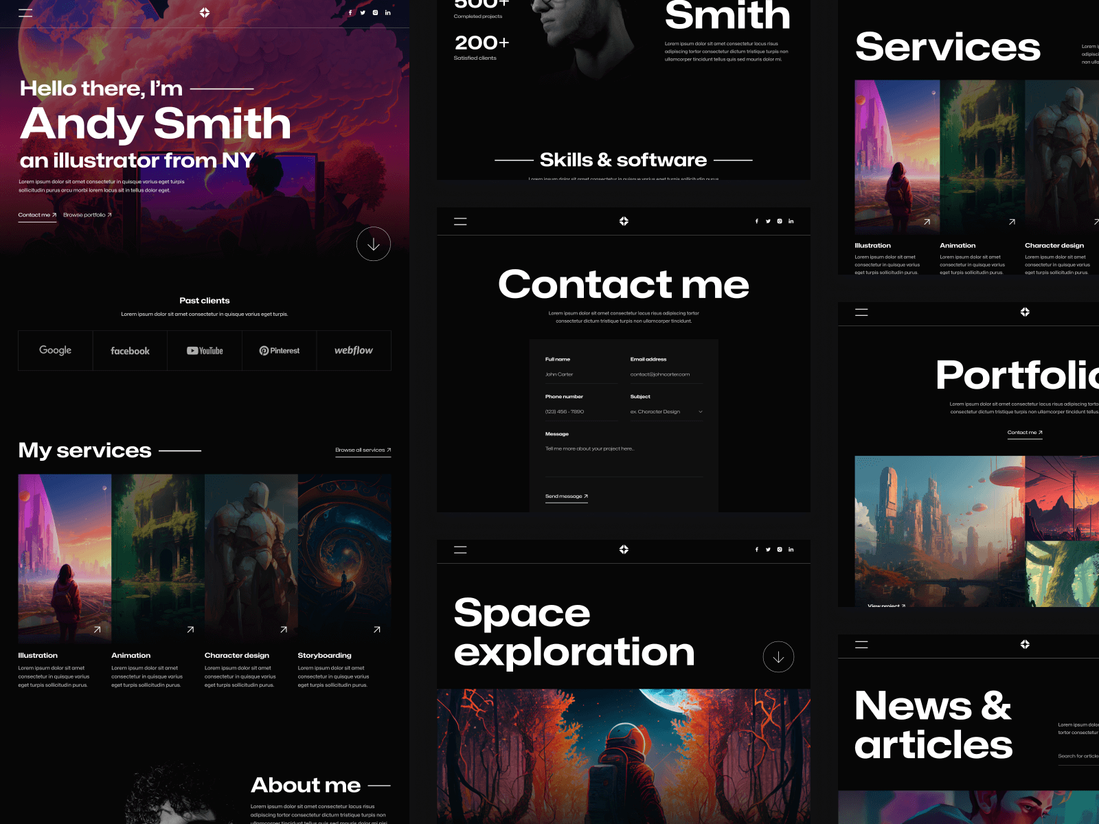 Illustrator Portfolio Webflow Theme