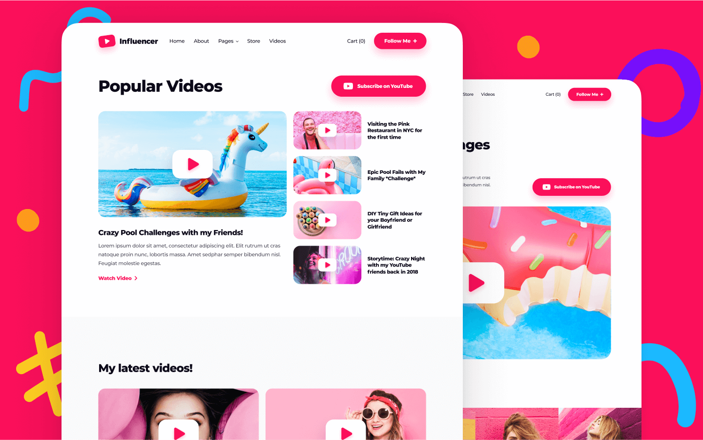 YouTuber Webflow Template