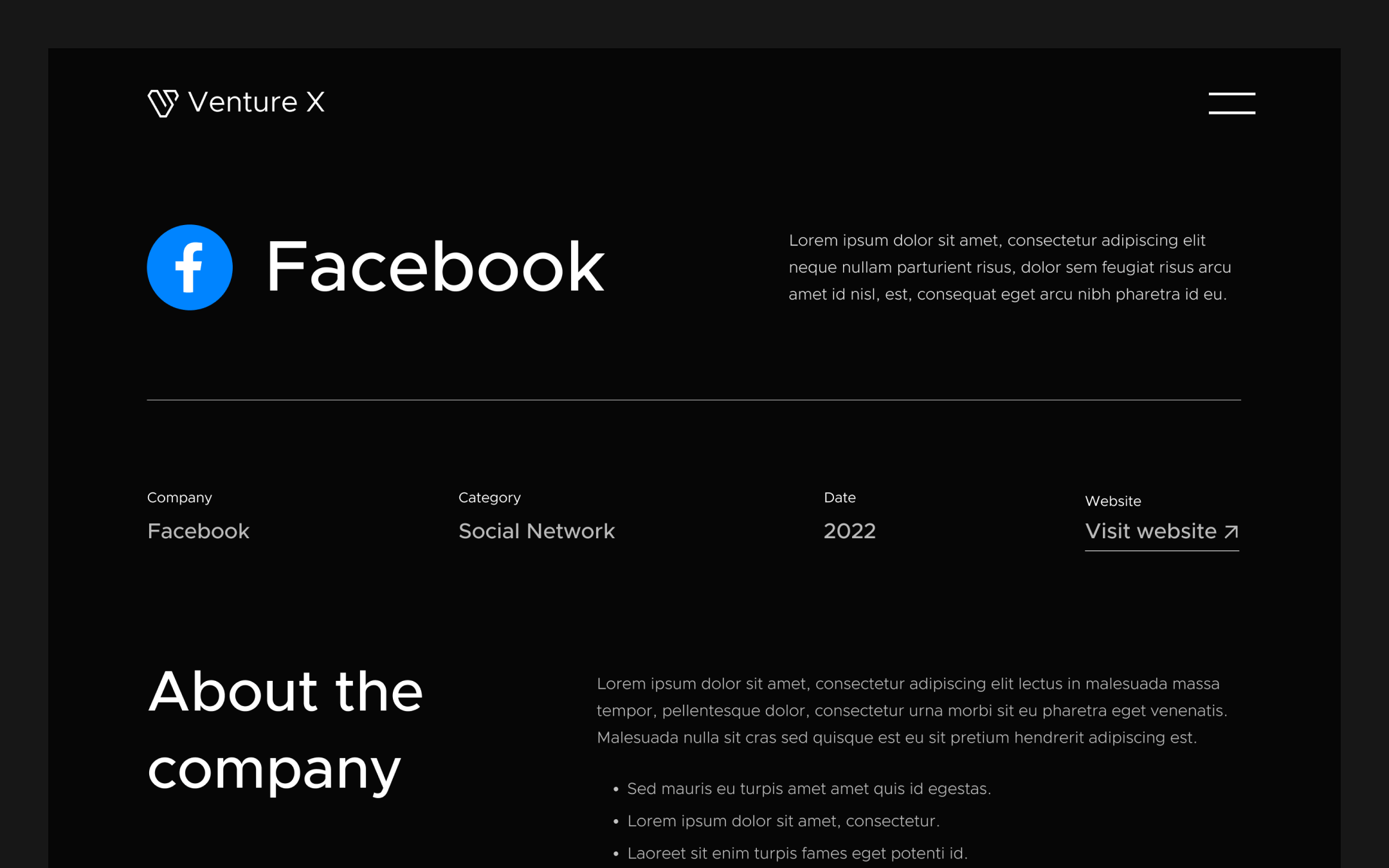 Venture X Webflow Template