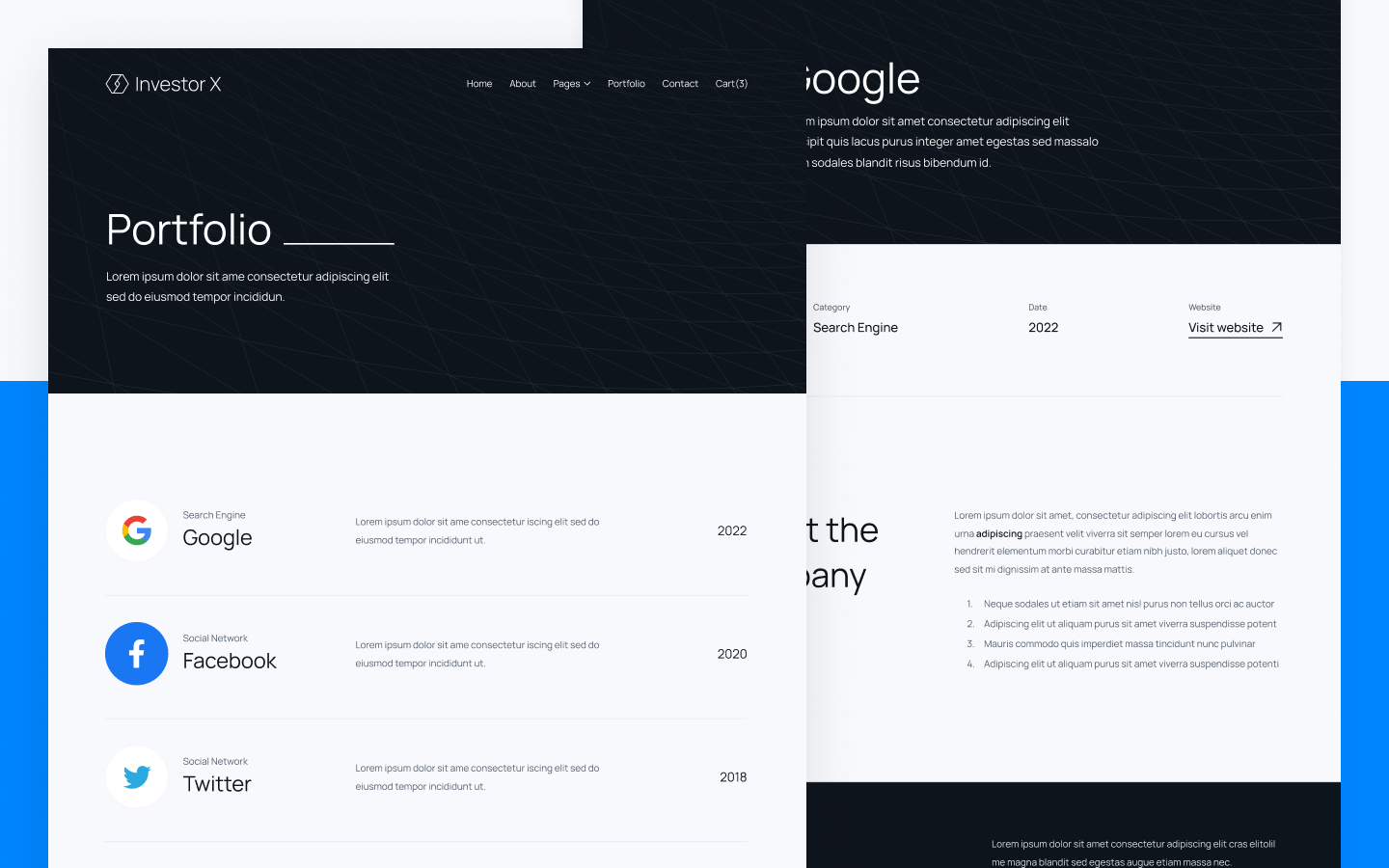 Investor X Webflow Template