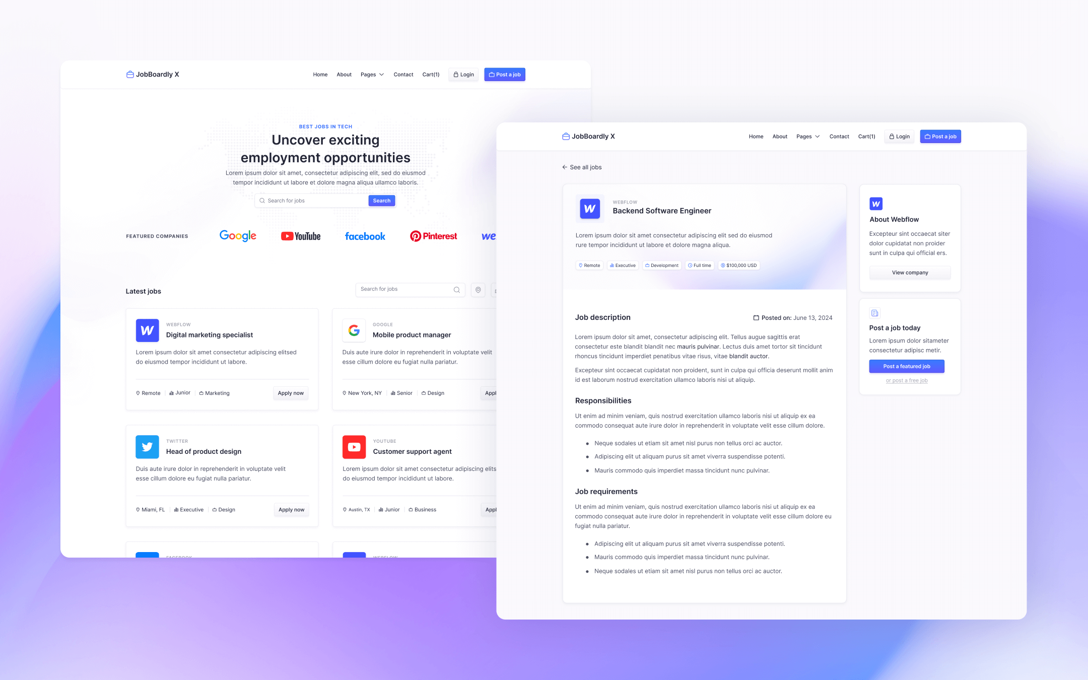 JobBoardly X Webflow Template