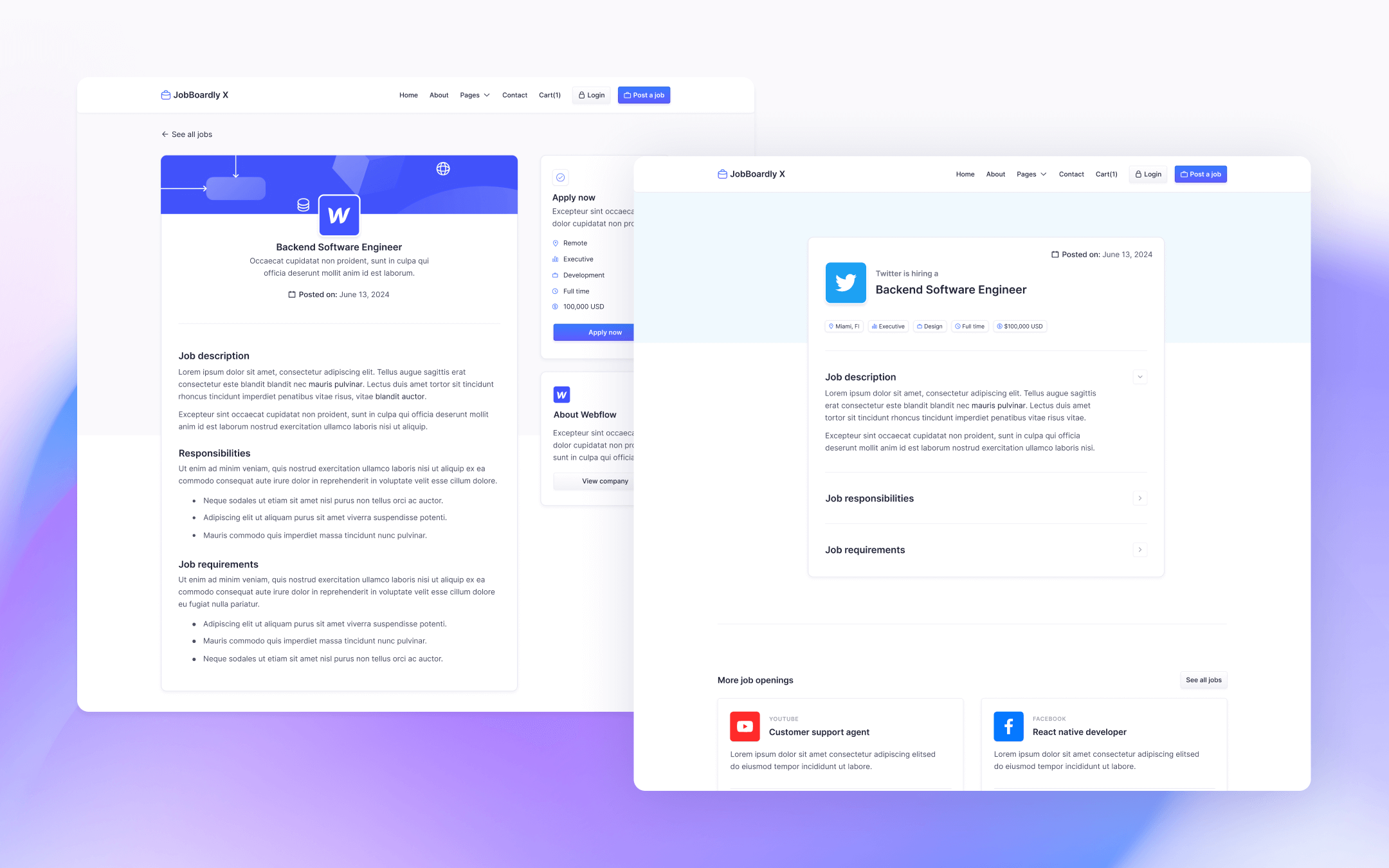 JobBoardly X Webflow Template