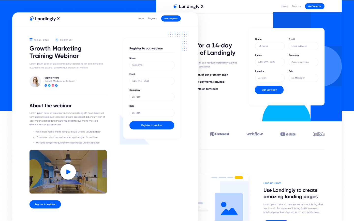 Landingly X Webflow Template
