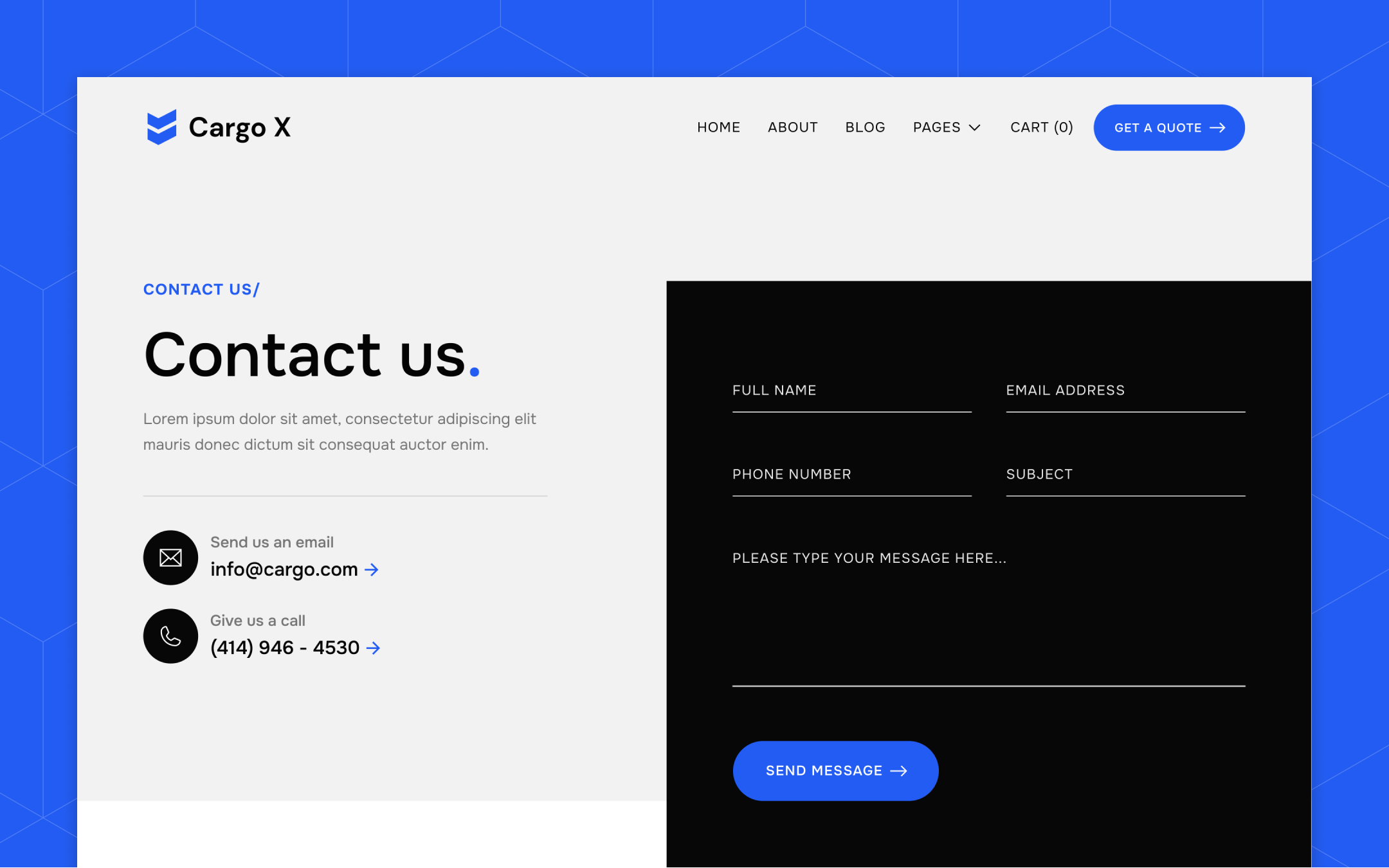 Cargo X Webflow Template