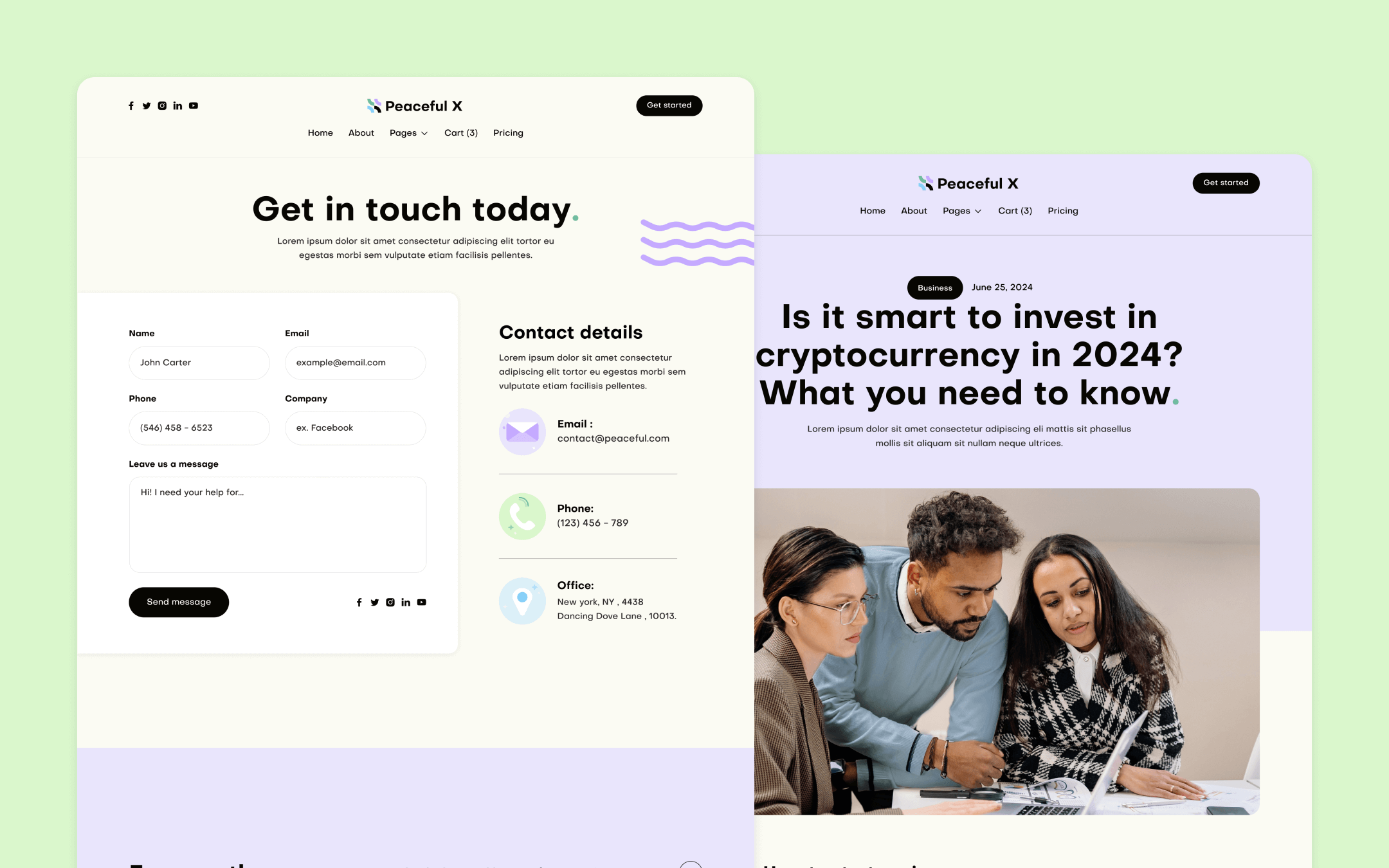 Peaceful X Webflow Template
