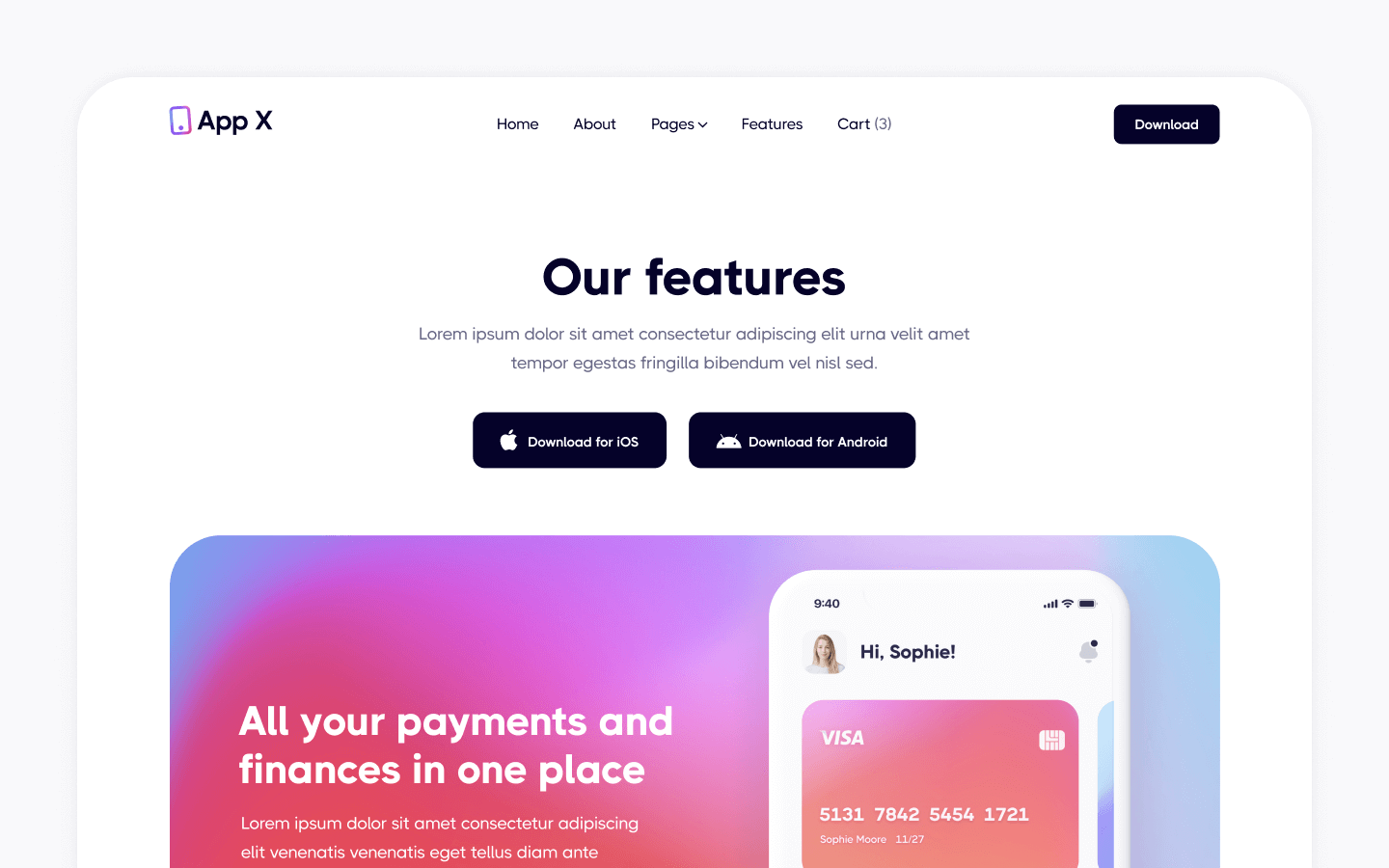 App X Webflow Template