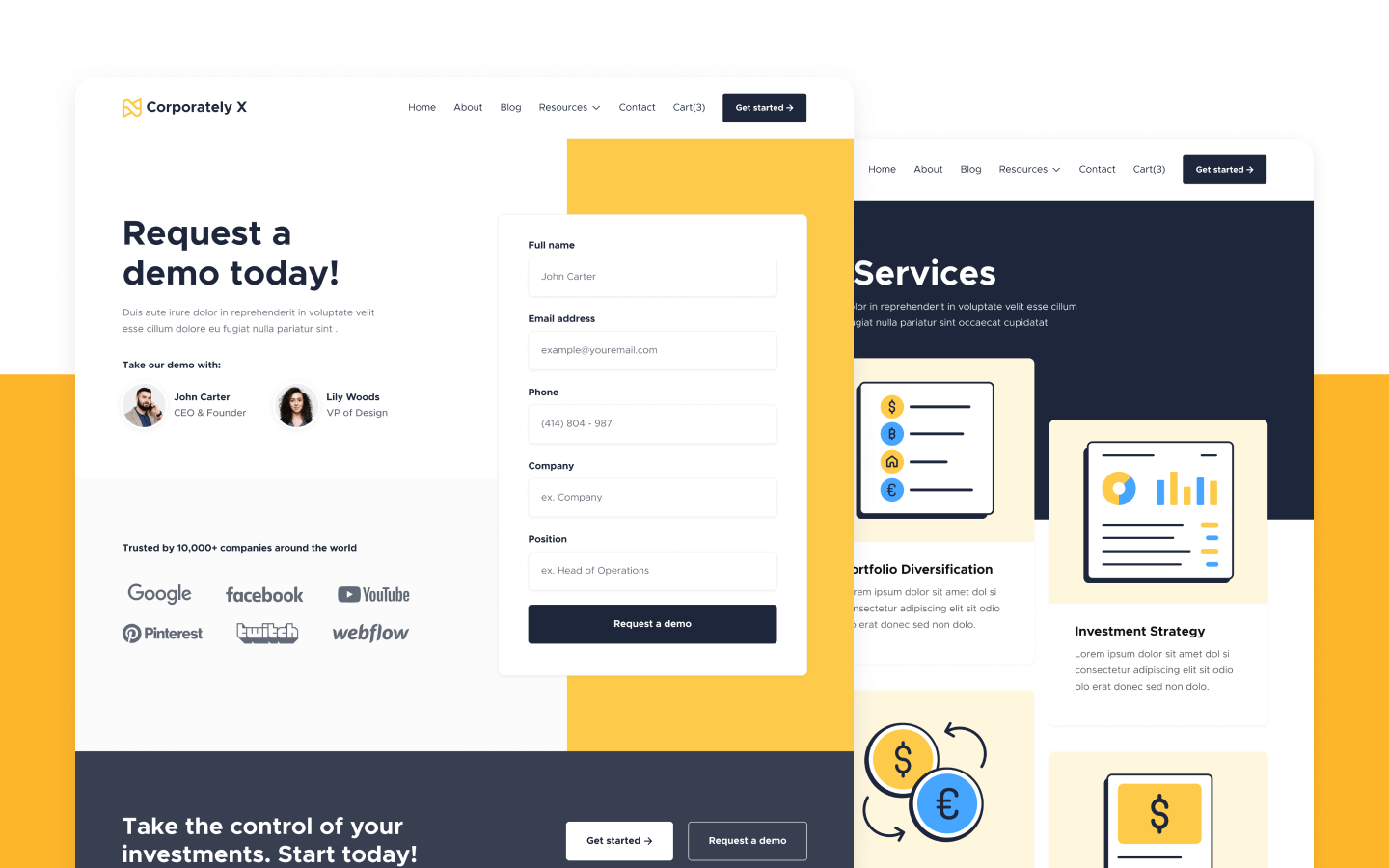 Corporately X Webflow Template