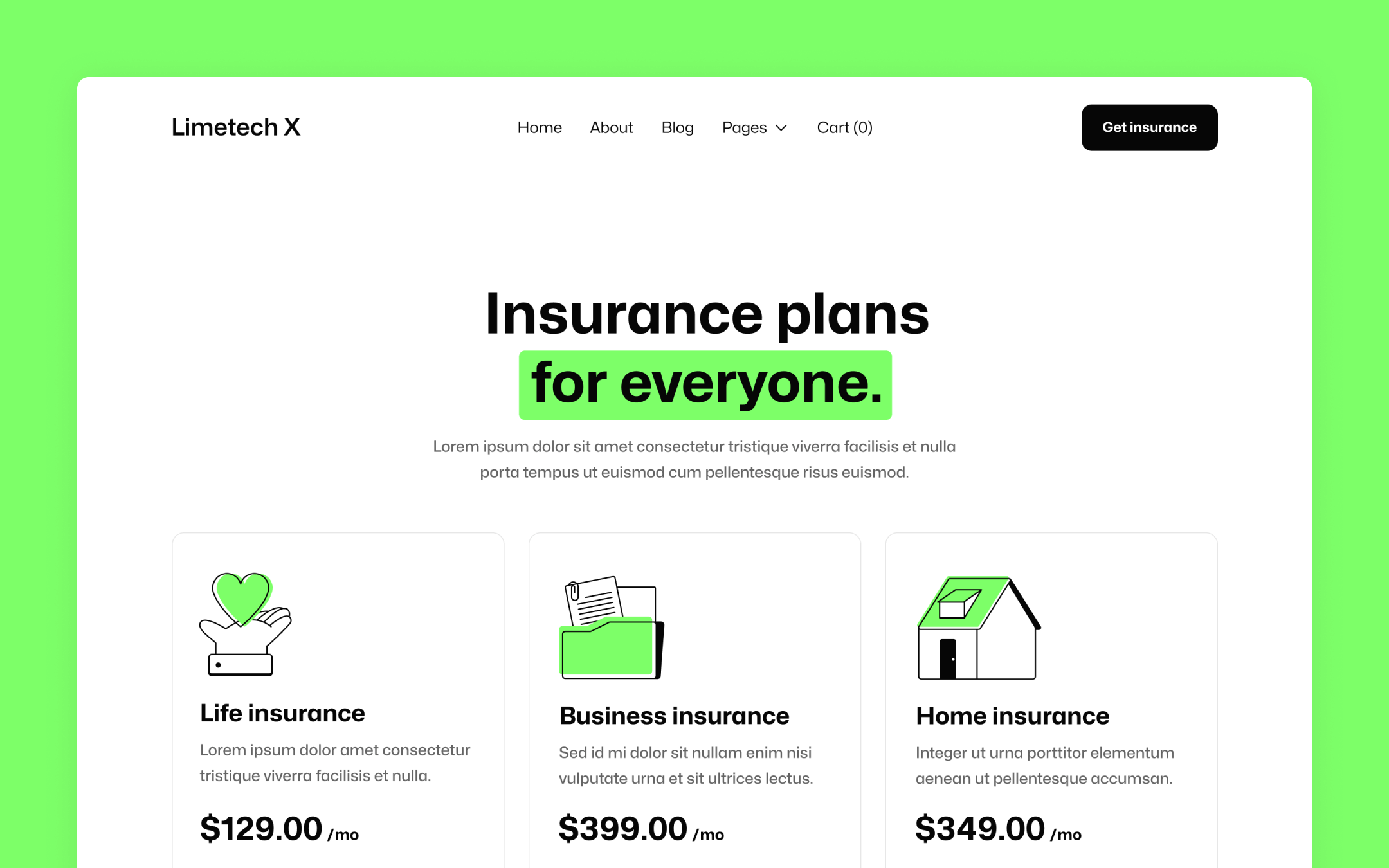 Limetech X - Modern Insurance Webflow Template
