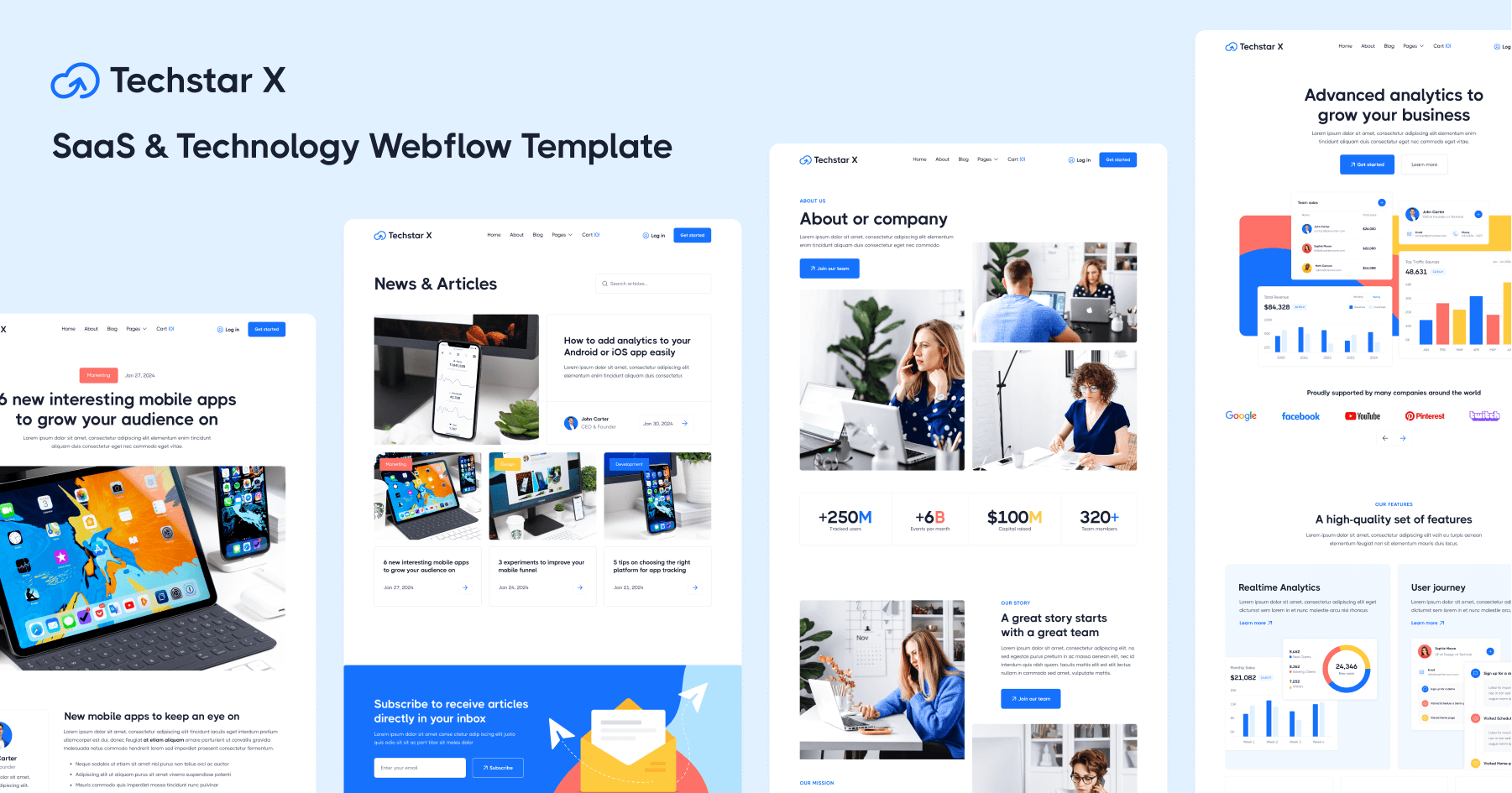 Tech and SaaS Webflow Template