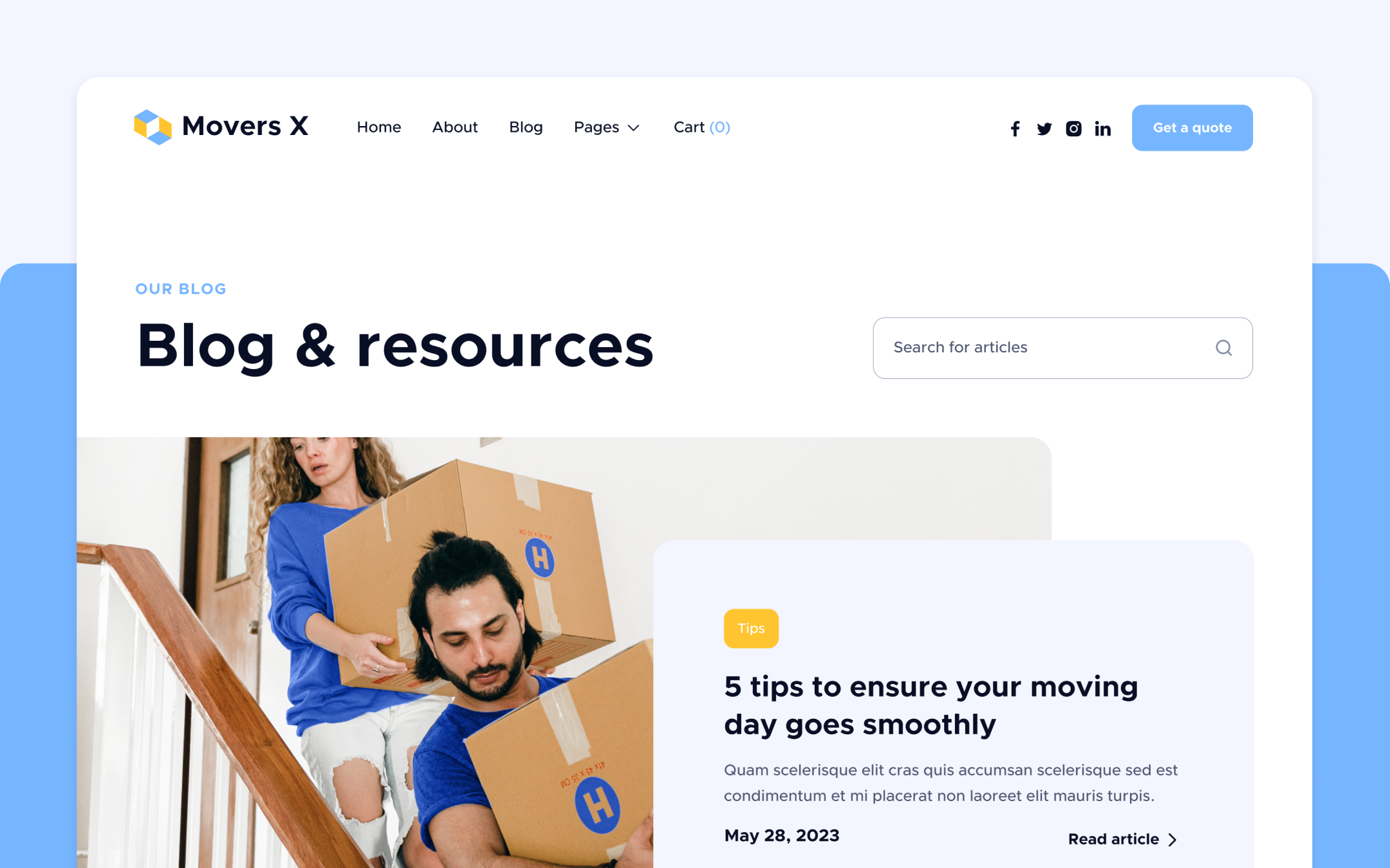 Movers X Webflow Template