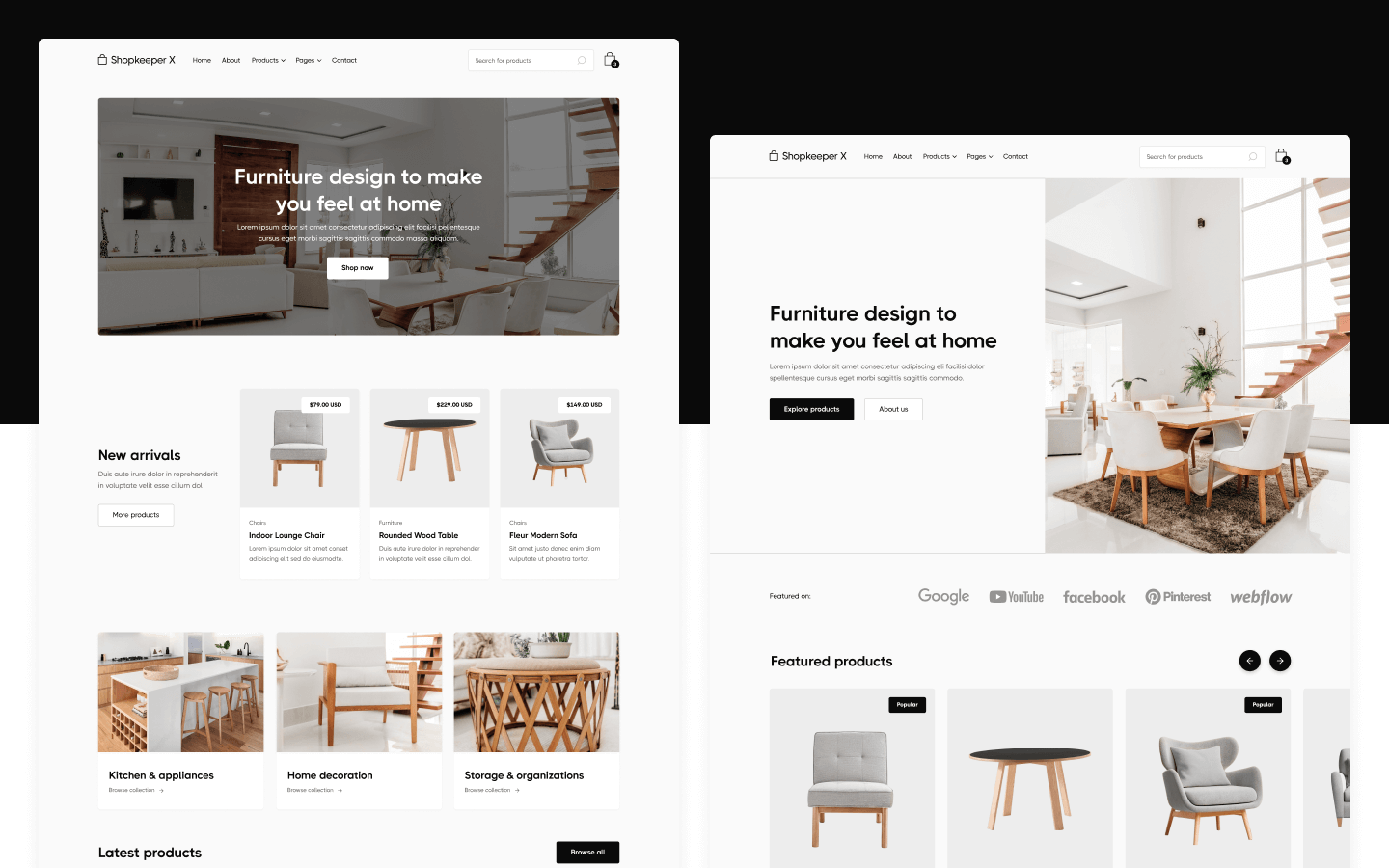 Shopkeeper X Webflow Template
