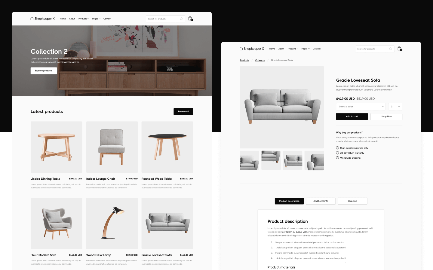 Shopkeeper X Webflow Template