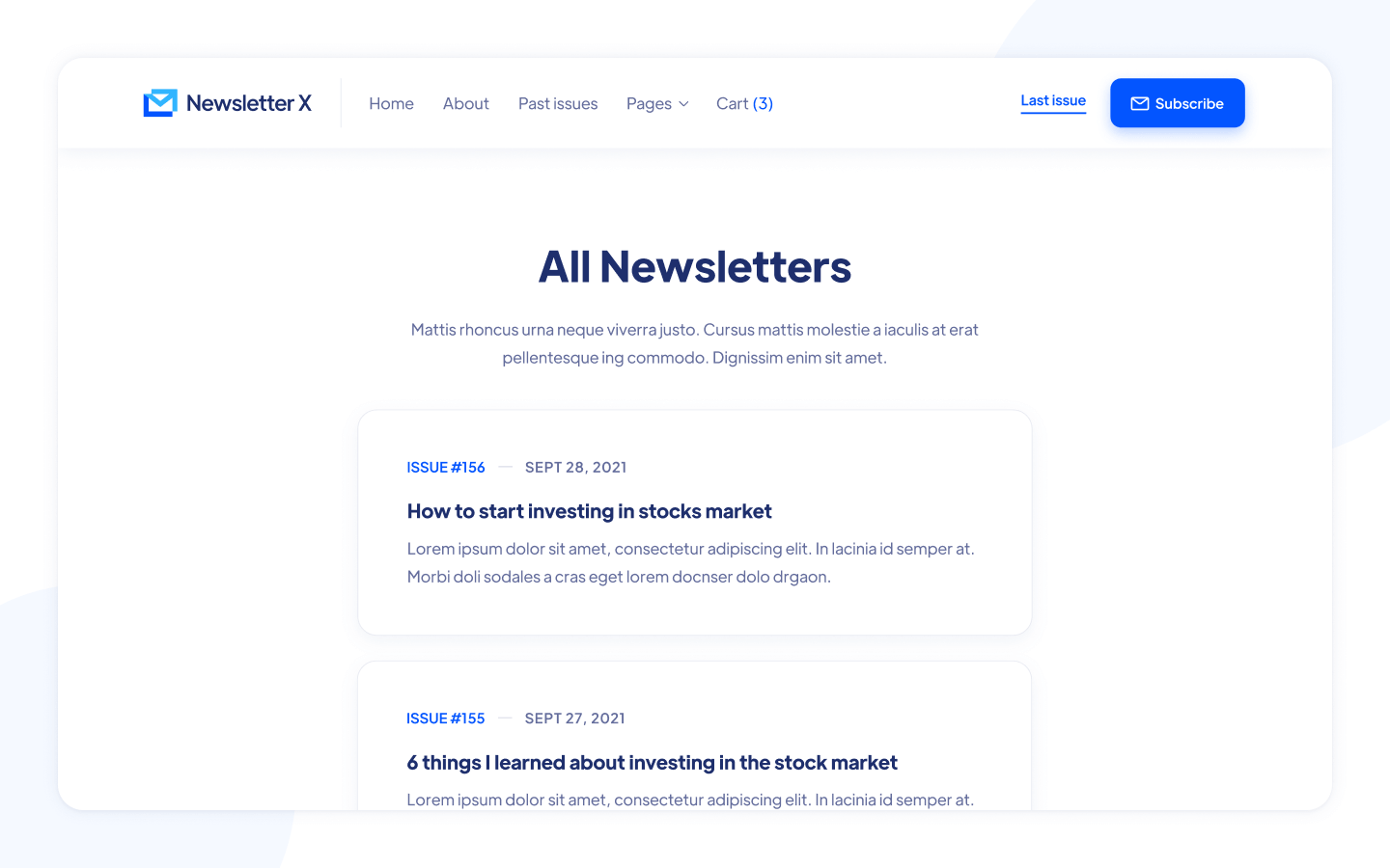 Email Newsletter Webflow Template