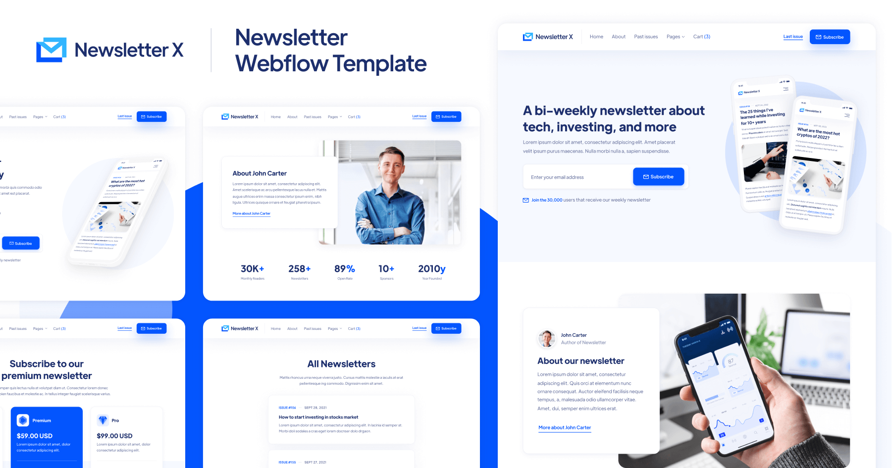Newsletter X Webflow Template