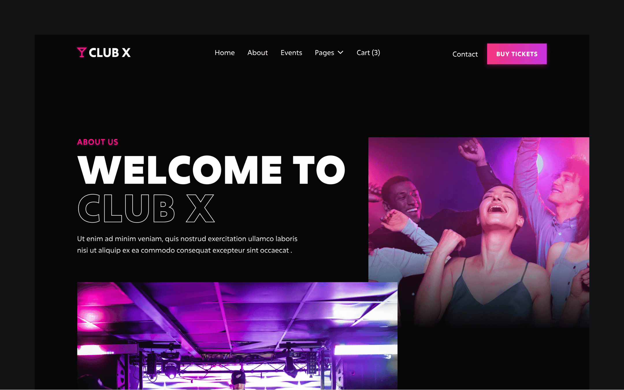 Club X Webflow Template