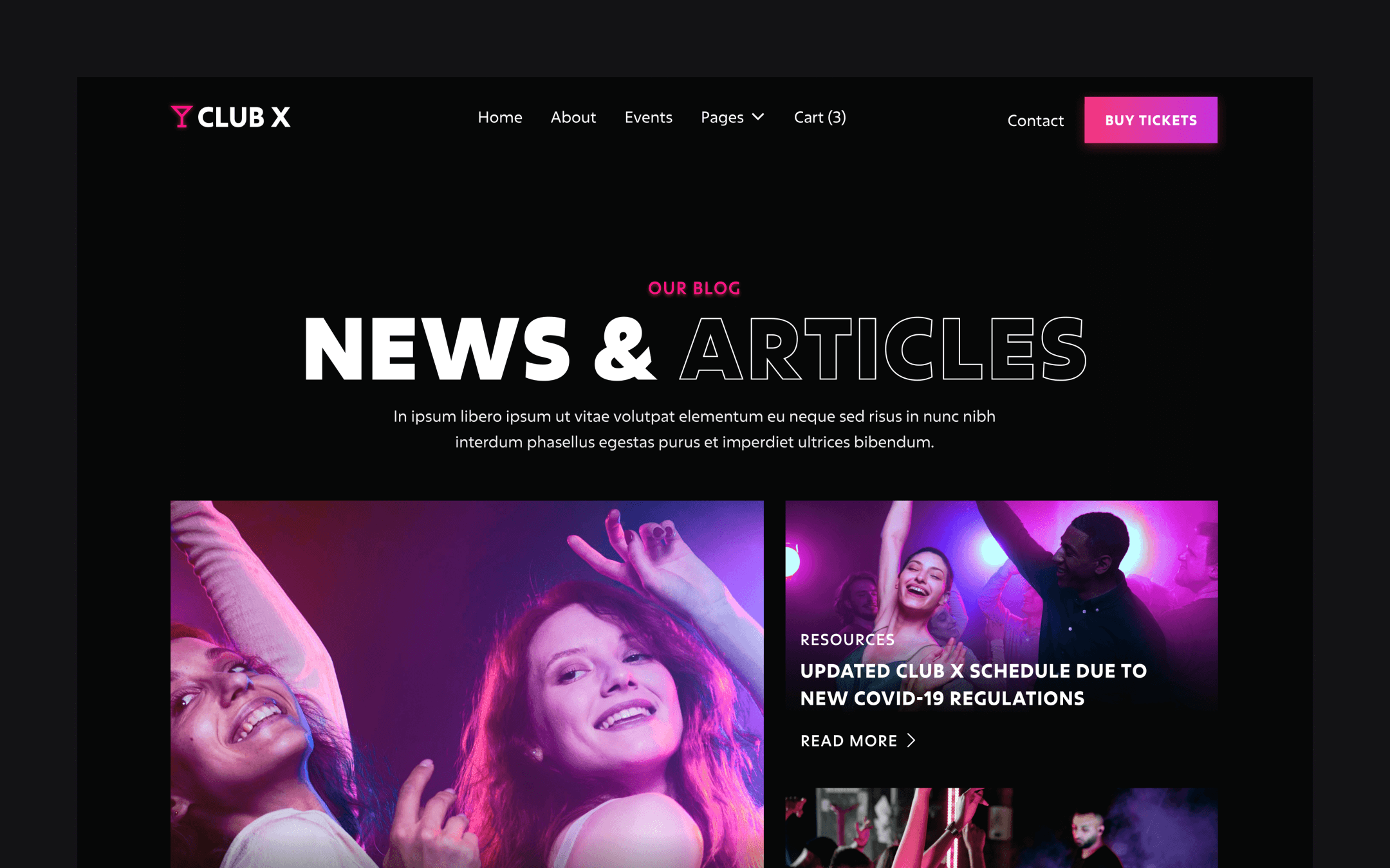 Club X Webflow Template