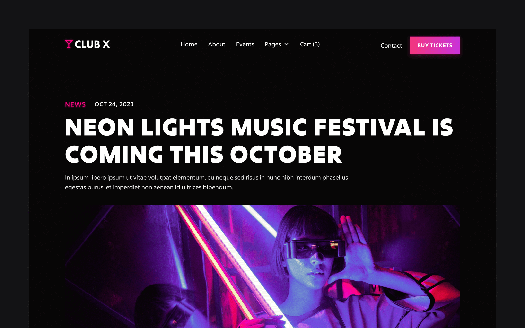 Club X Webflow Template