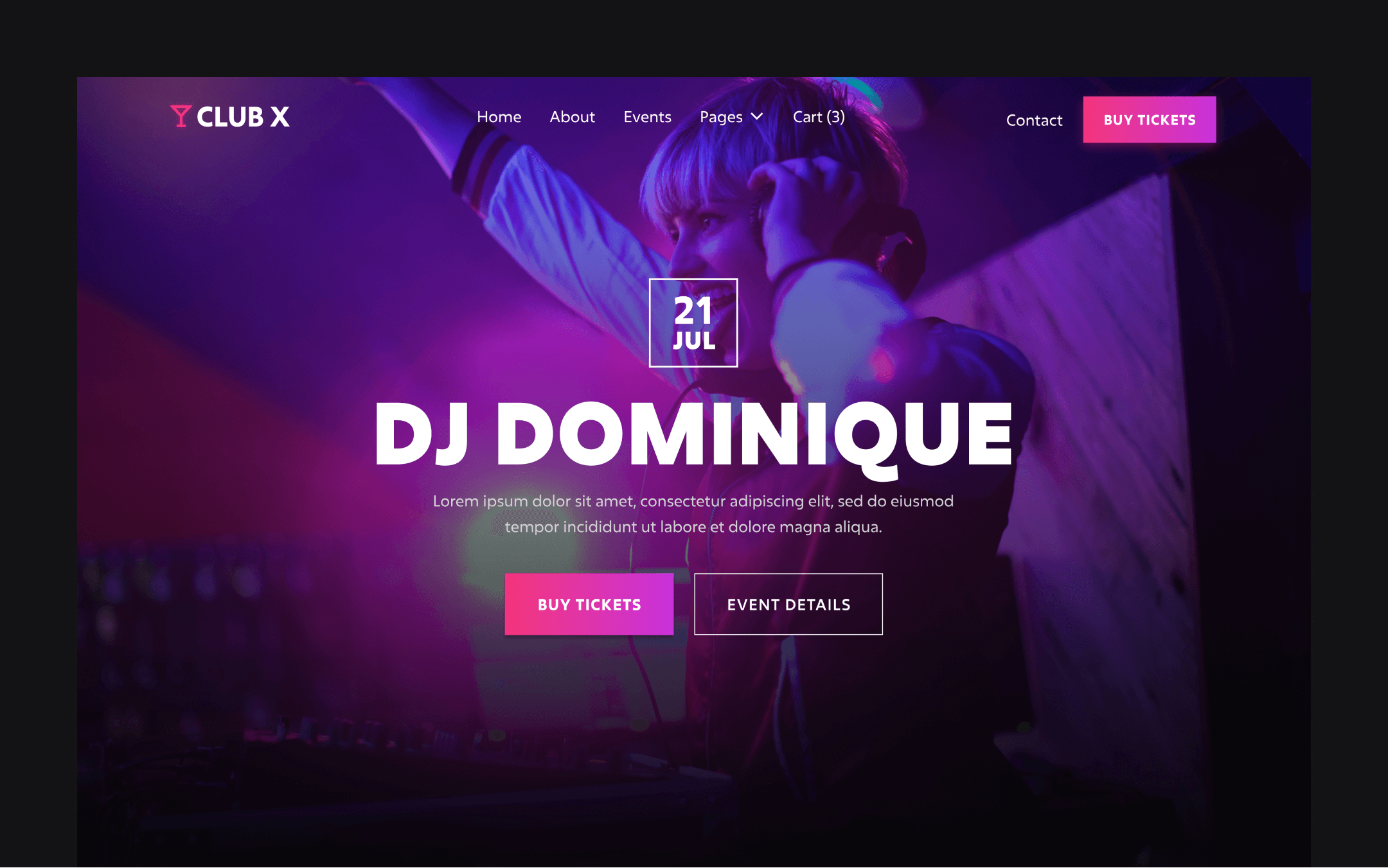 Club X Webflow Template