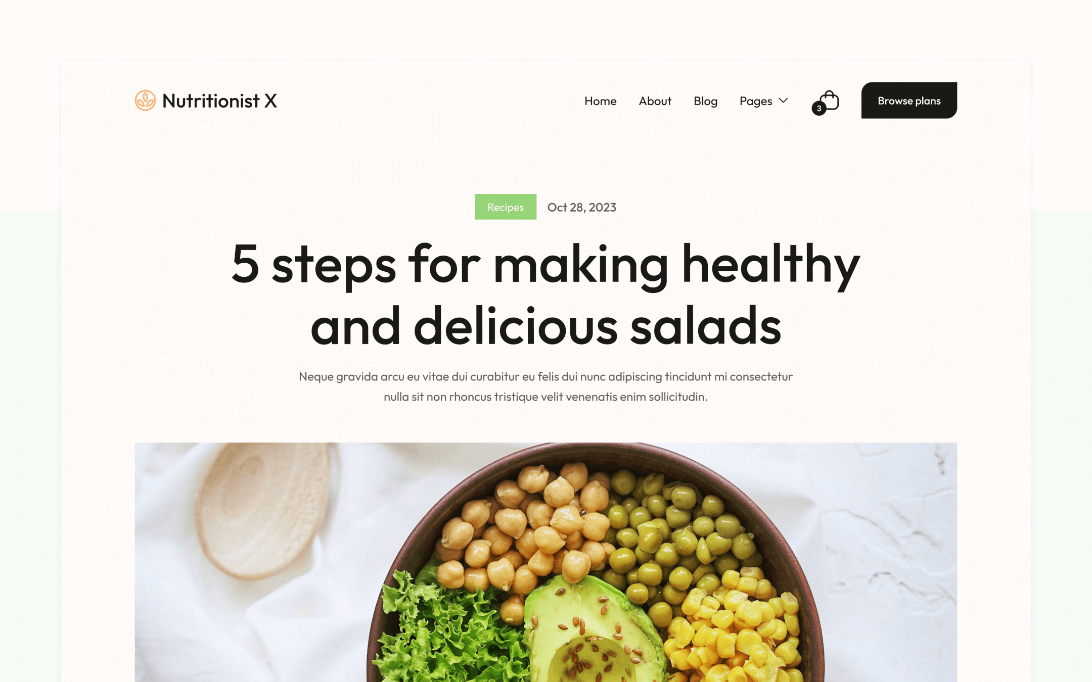 Nutritionist X Webflow Template
