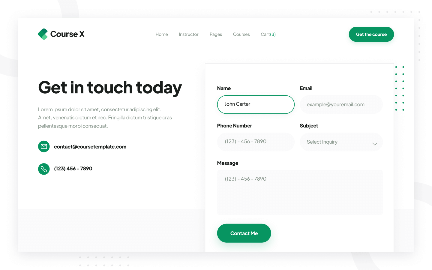 Course X Webflow Template