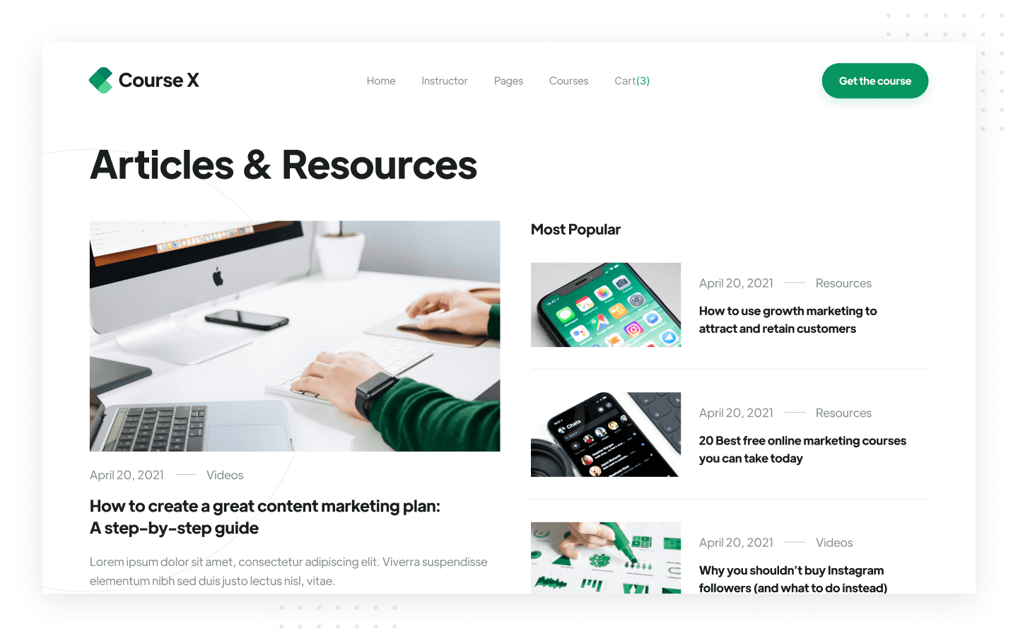 Course X Webflow Template