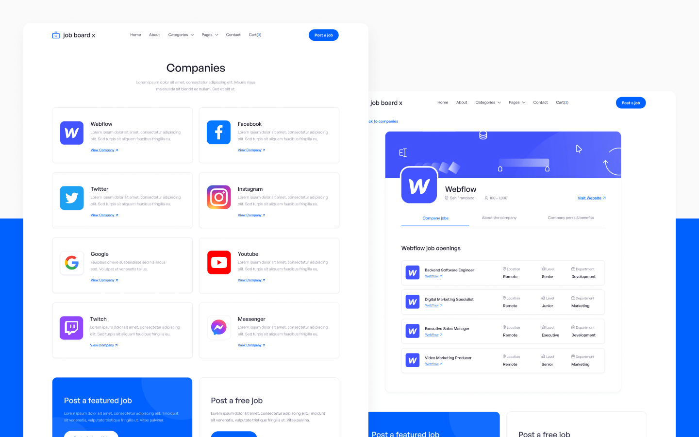 Job Board X Webflow Template