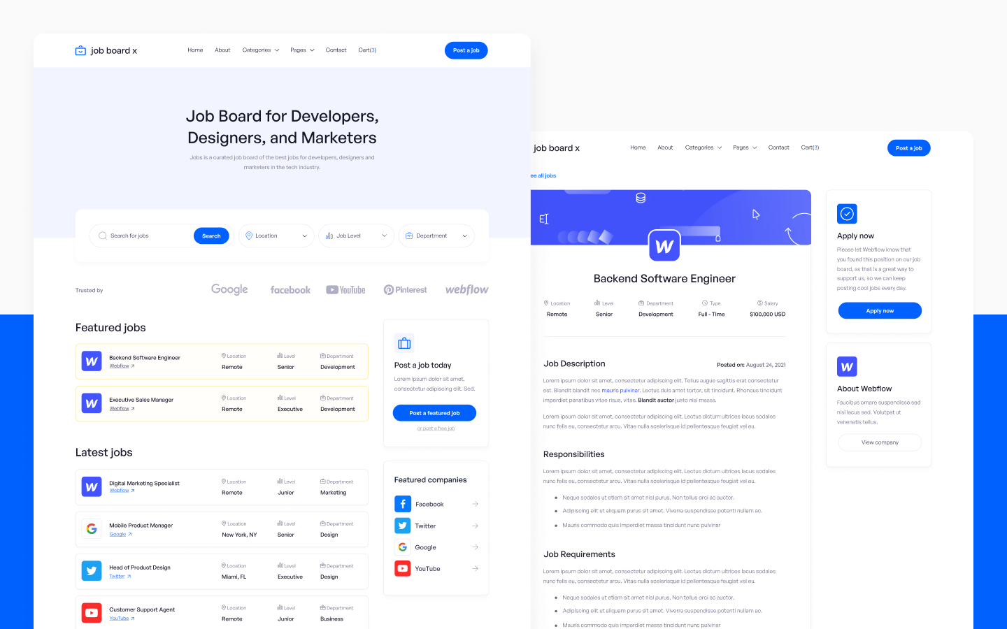 Online Job Board Webflow Template