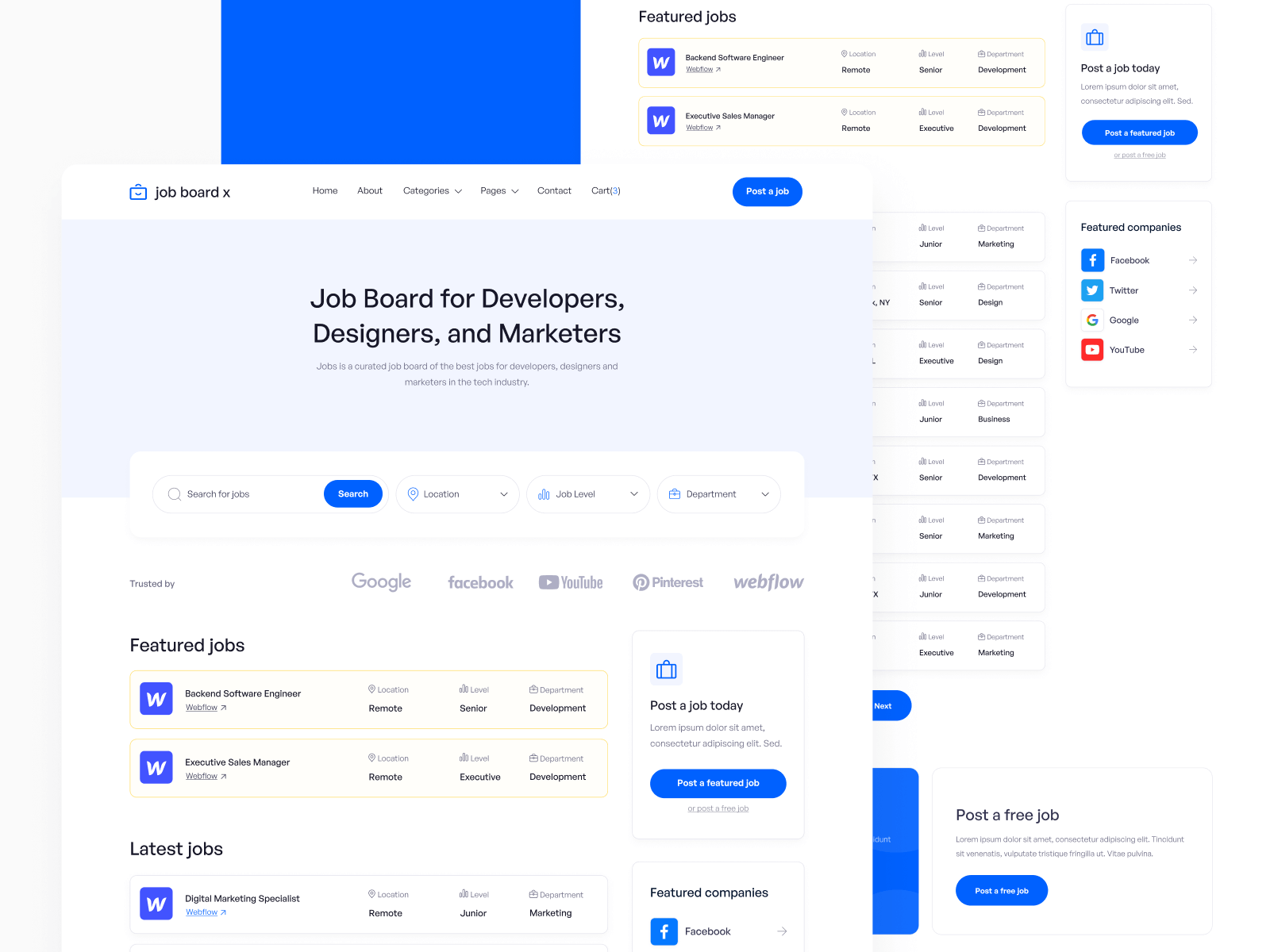 Online Job Board Webflow Template