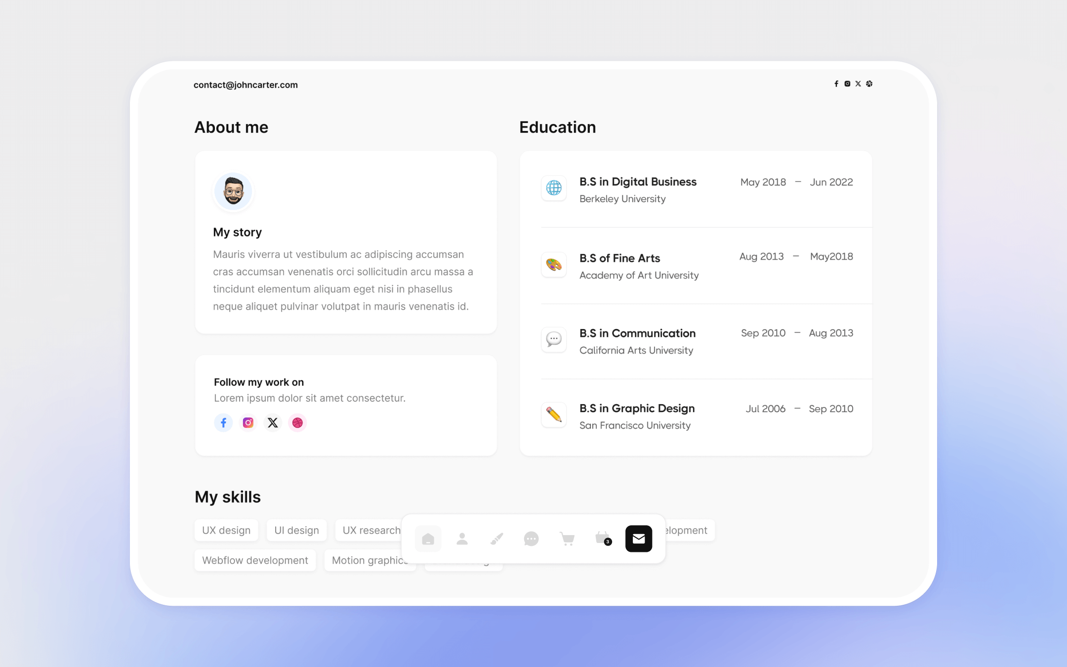 Personalfolio X Webflow Template