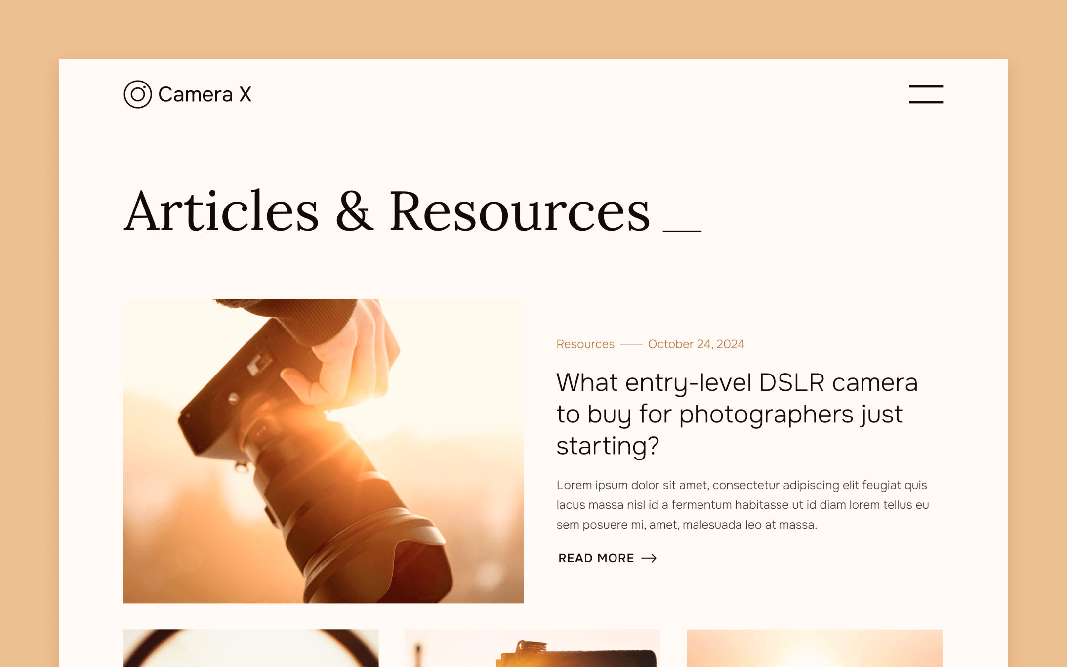 Camera X Webflow Template
