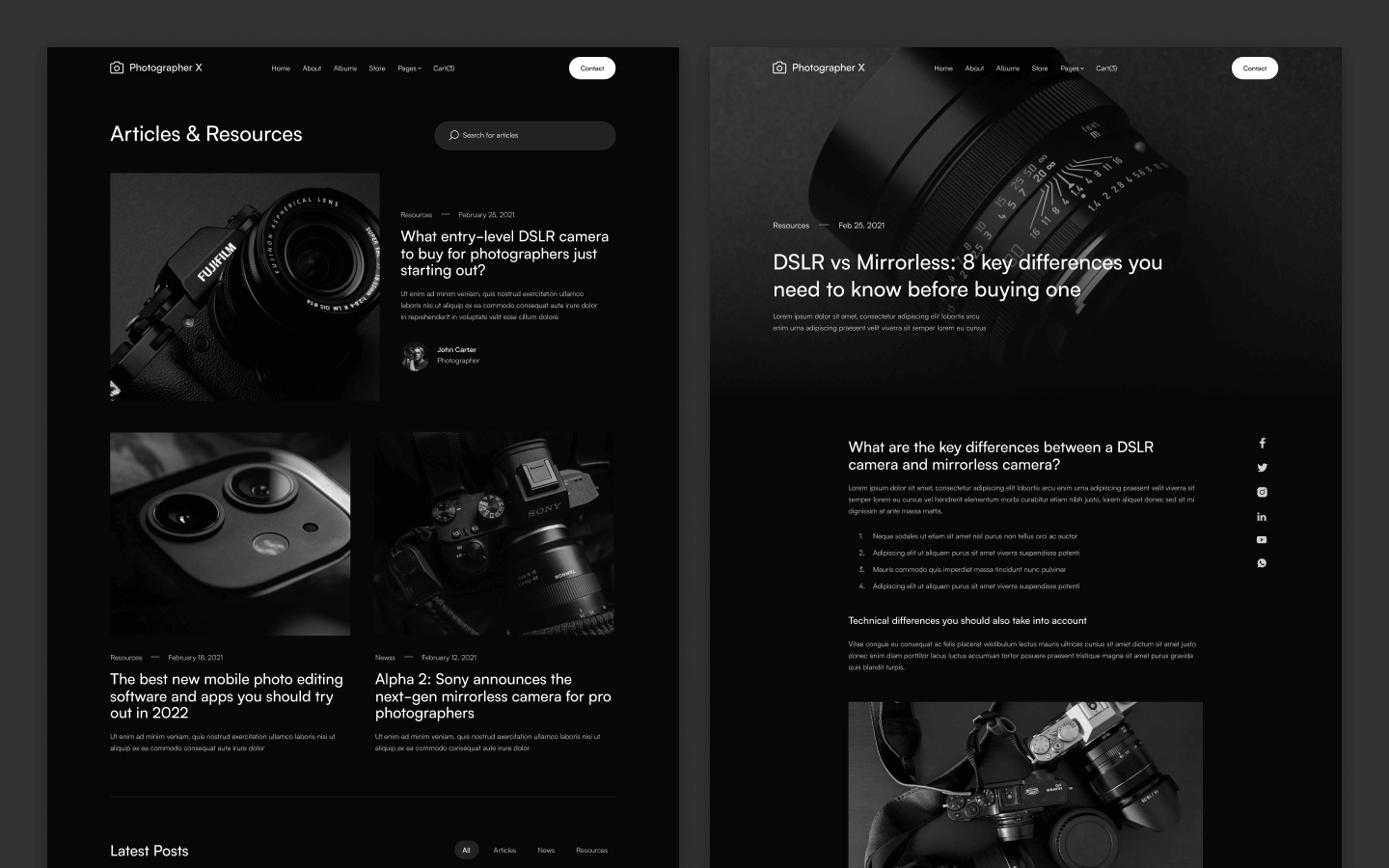 Photographer X Webflow Template
