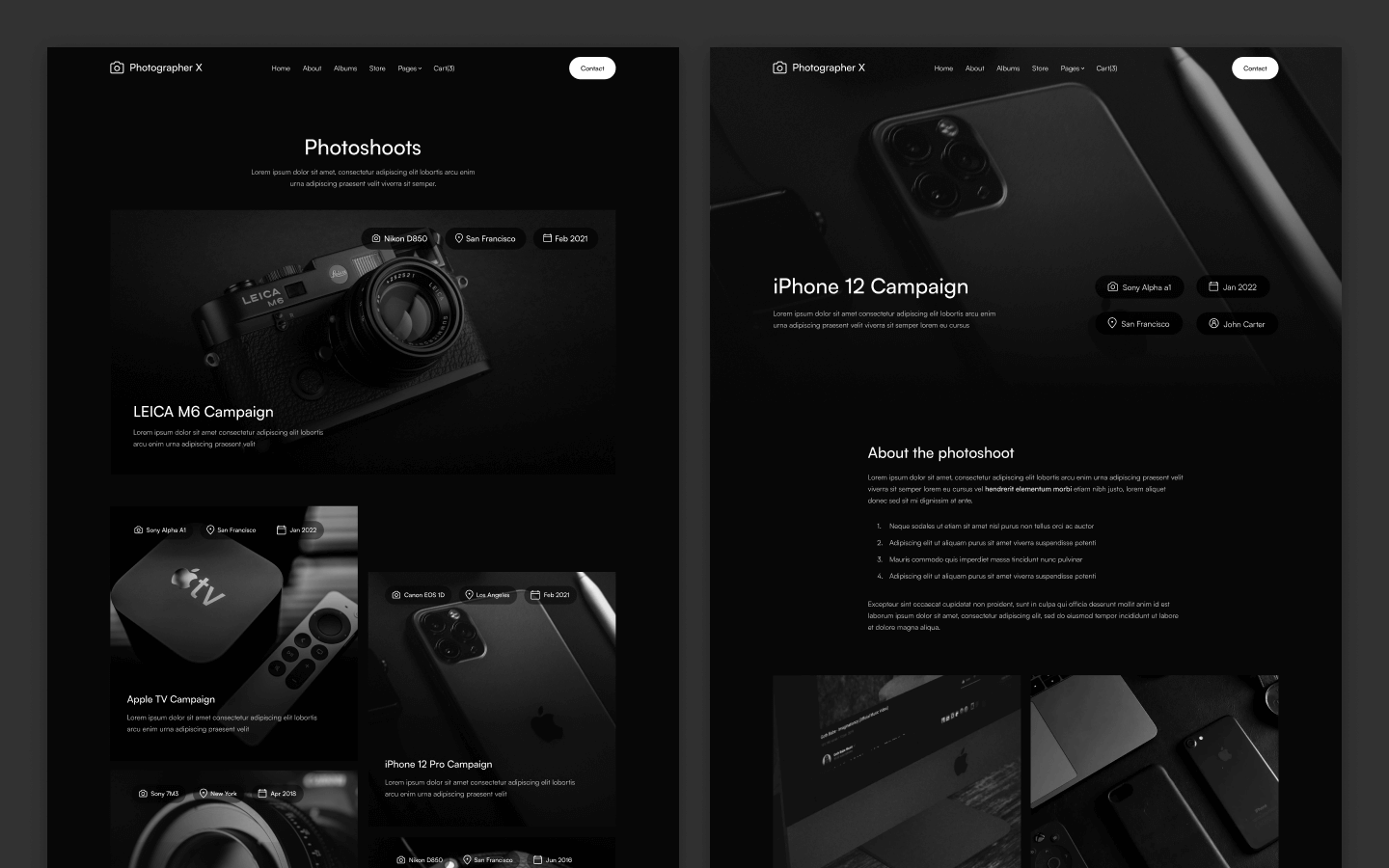 Photographer X Webflow Template