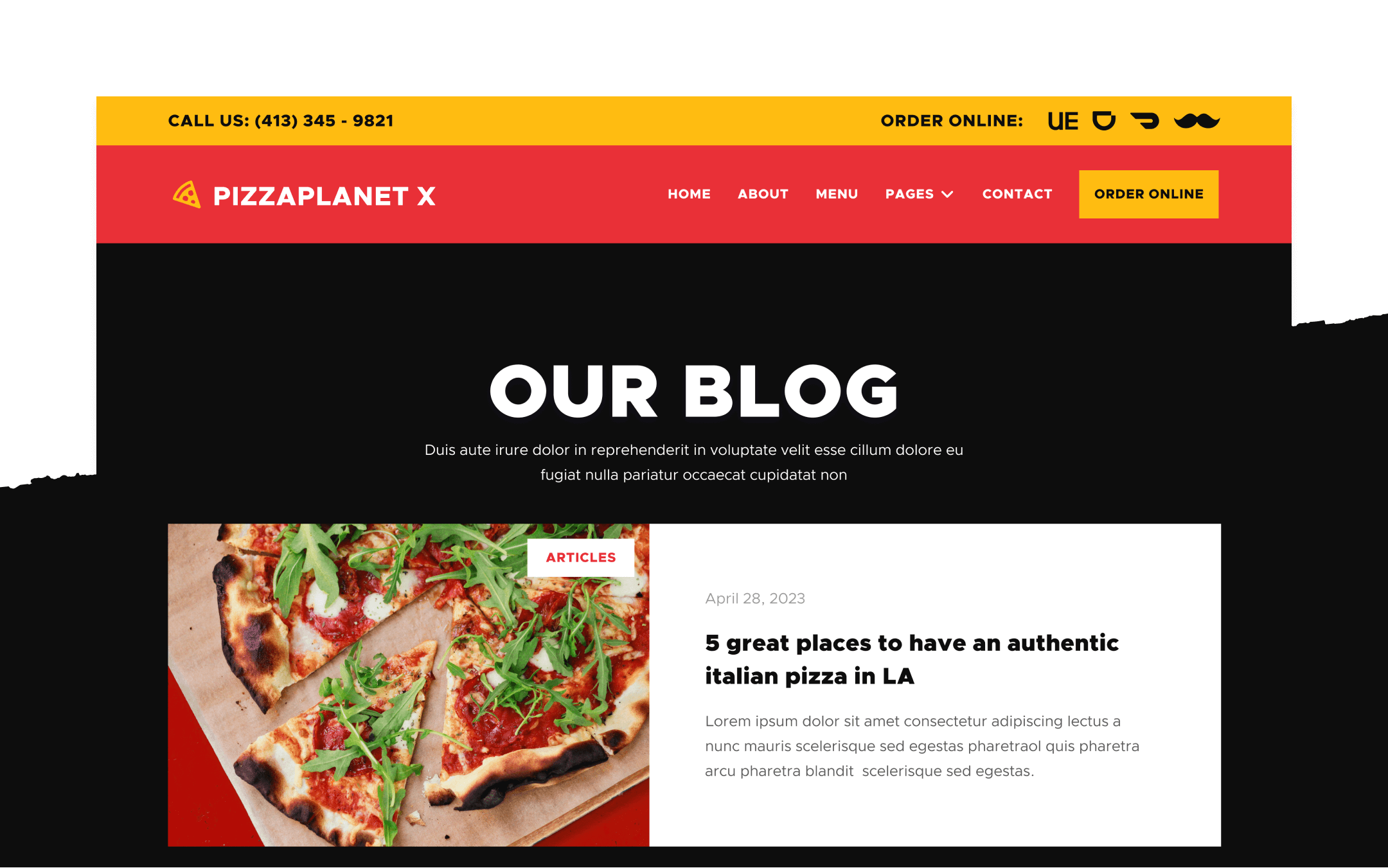 Pizzaplanet X Webflow Template